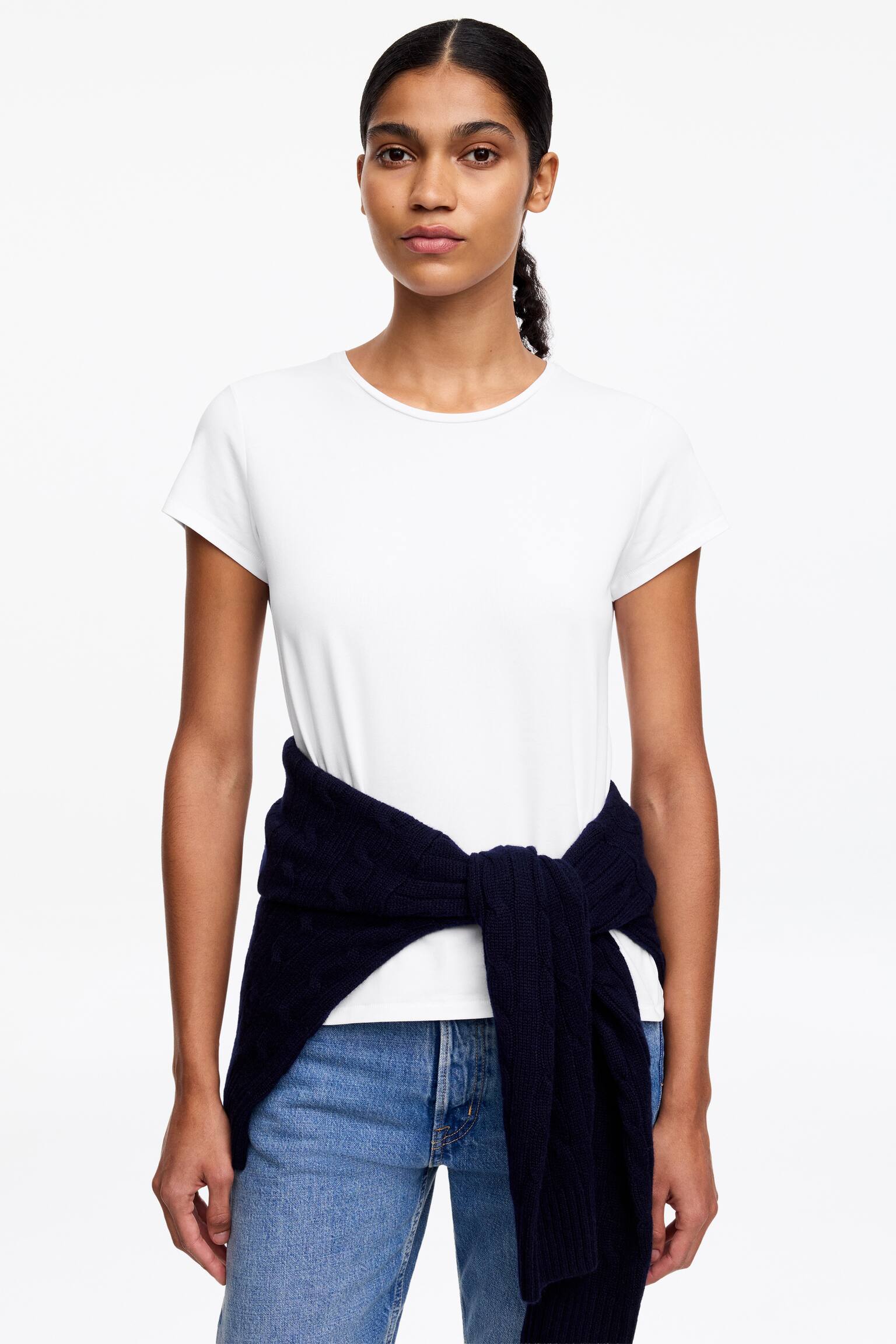 T-Shirt slim de manga curta - Branco/Preto/Vermelho - 4