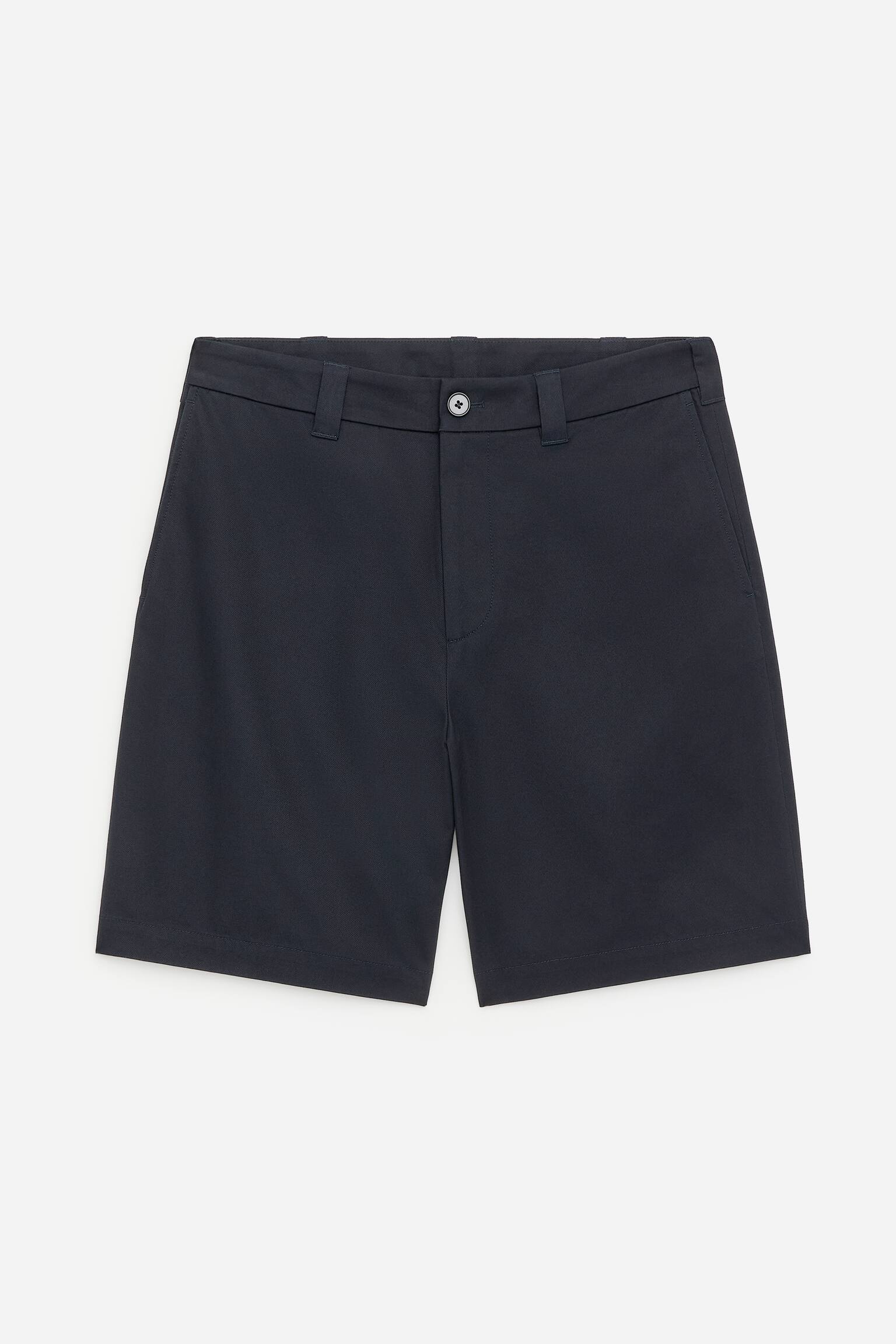 Shorts in twill dalla vestibilità rilassata - Blu scuro - 2