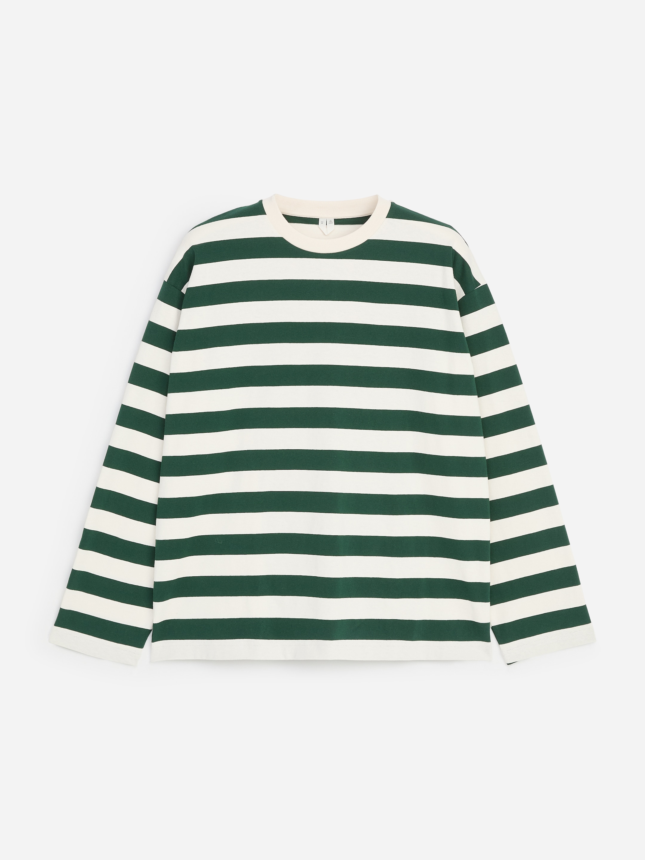 Camiseta de manga larga relaxed fit - Verde oscuro/blanco roto - Corte relajado - men - StillMedia/DescriptiveStillLife - 1