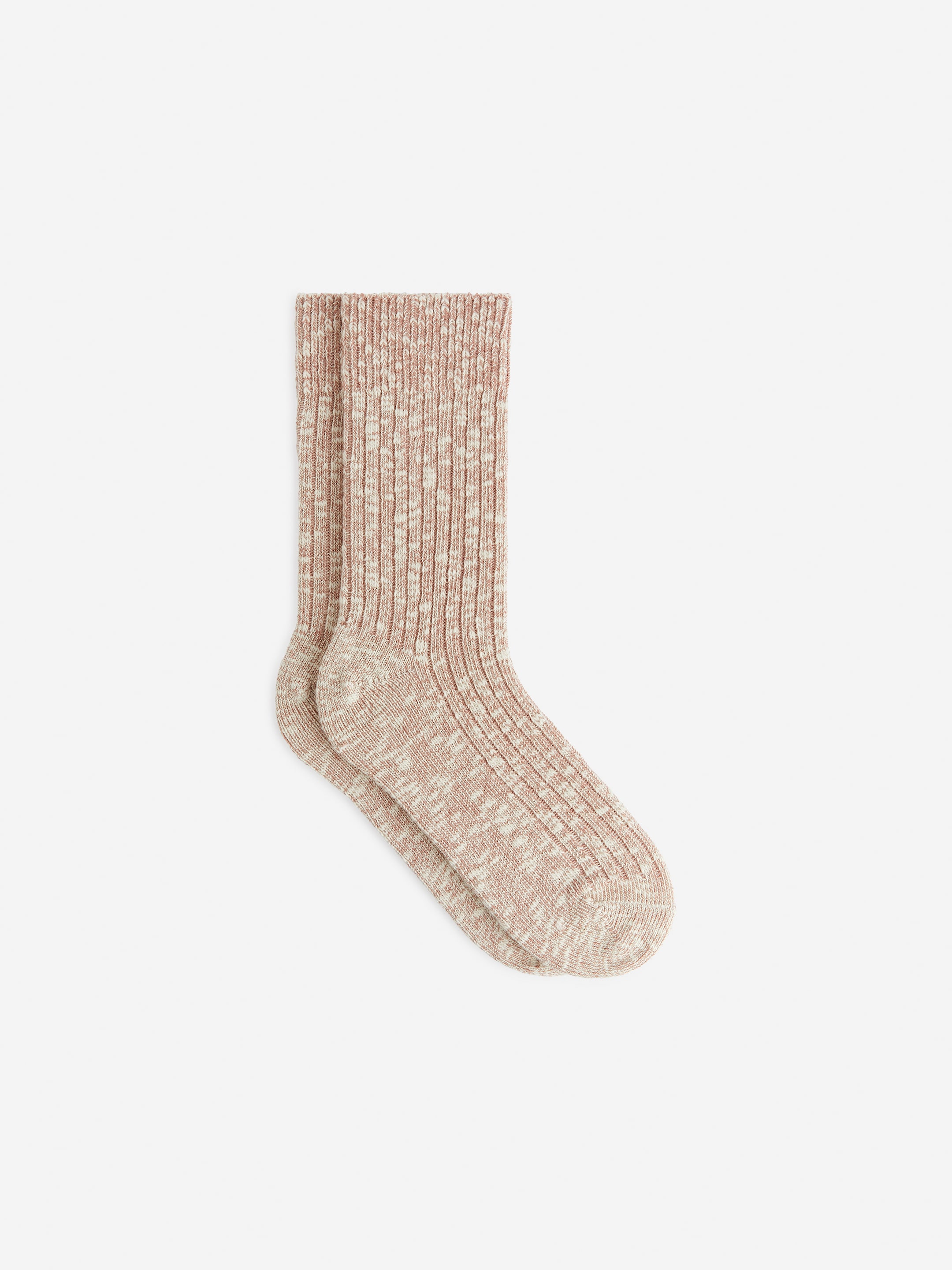 Ribbade bomullsstrumpor - Dimrosa/melerad - Women - StillMedia/DescriptiveStillLife - 4