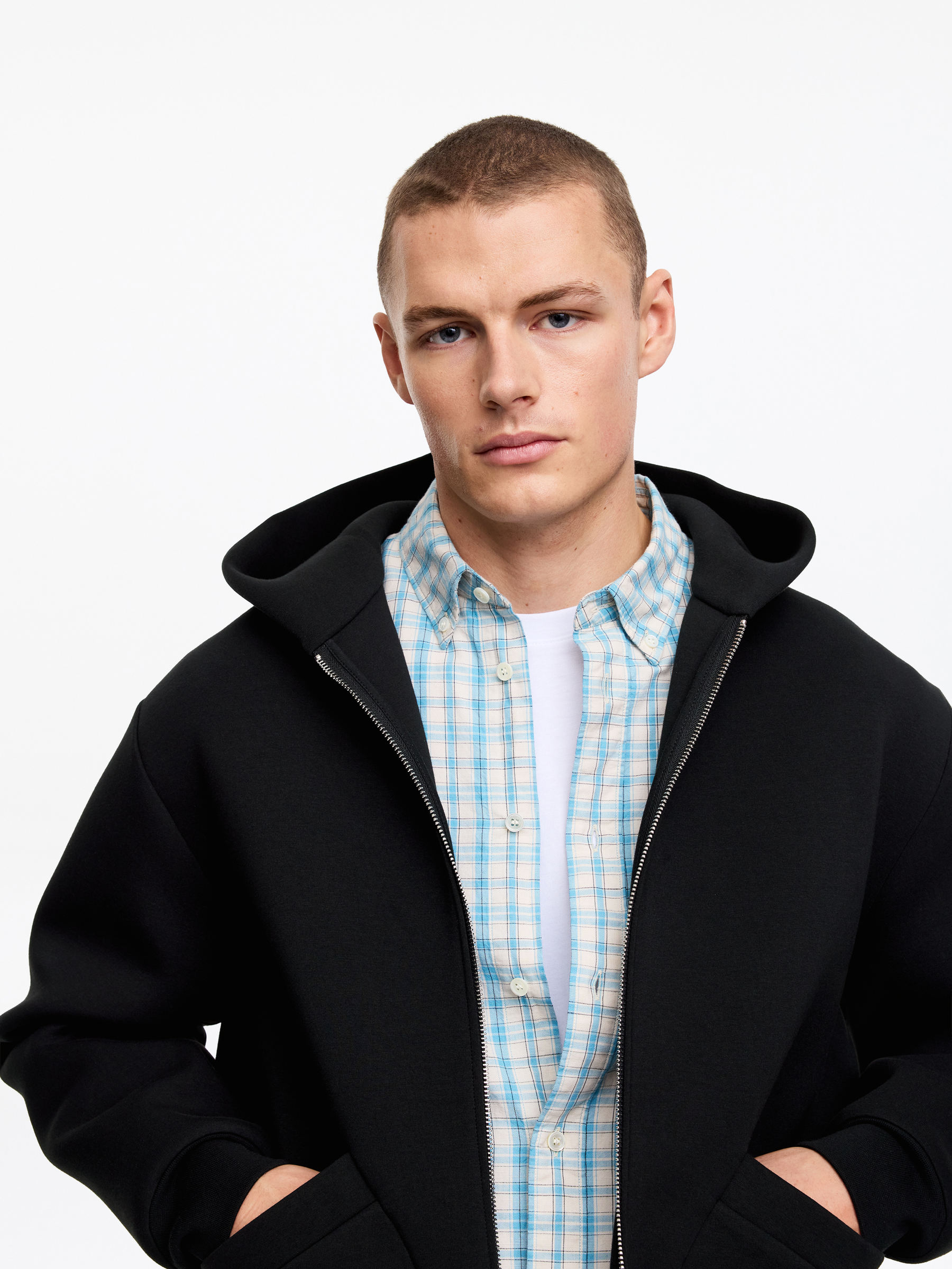 Scuba Zip Hoodie - Black - Relaxed fit - Men - StillMedia/Lookbook - 12