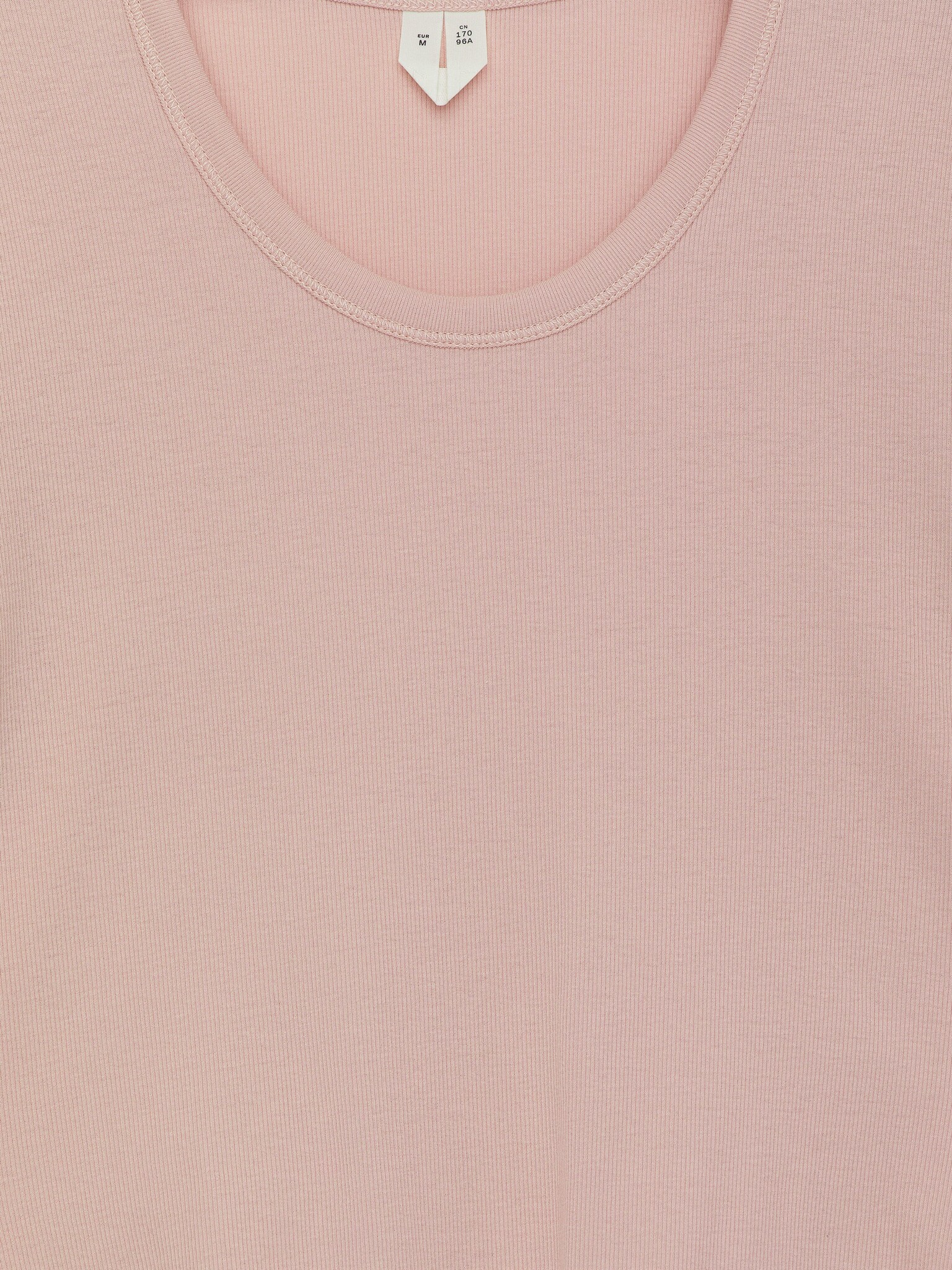 Prążkowany T-shirt - Zakurzony brzoskwiniowy/Biały - 6