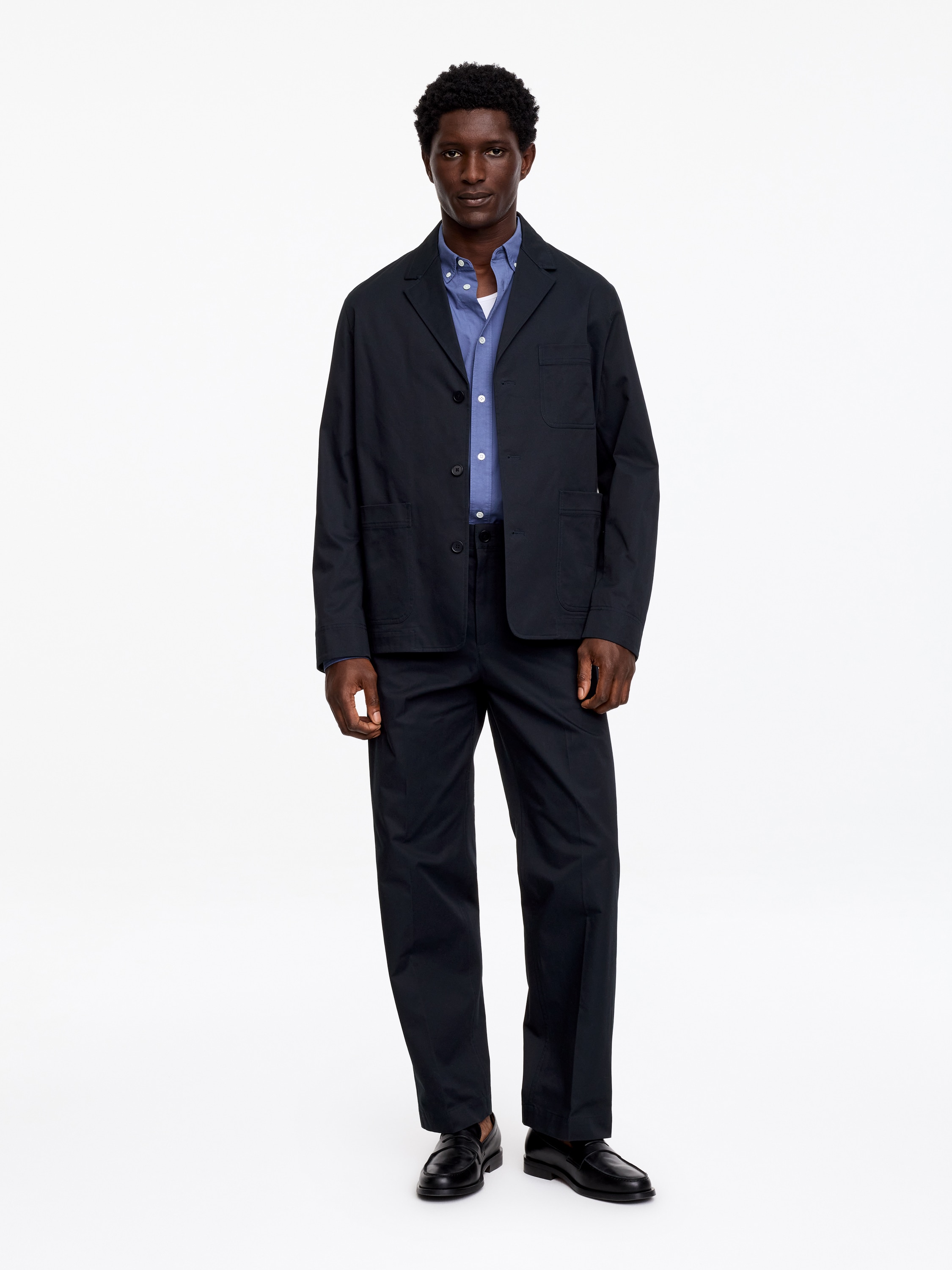 Blazer in twill di cotone - Blu scuro