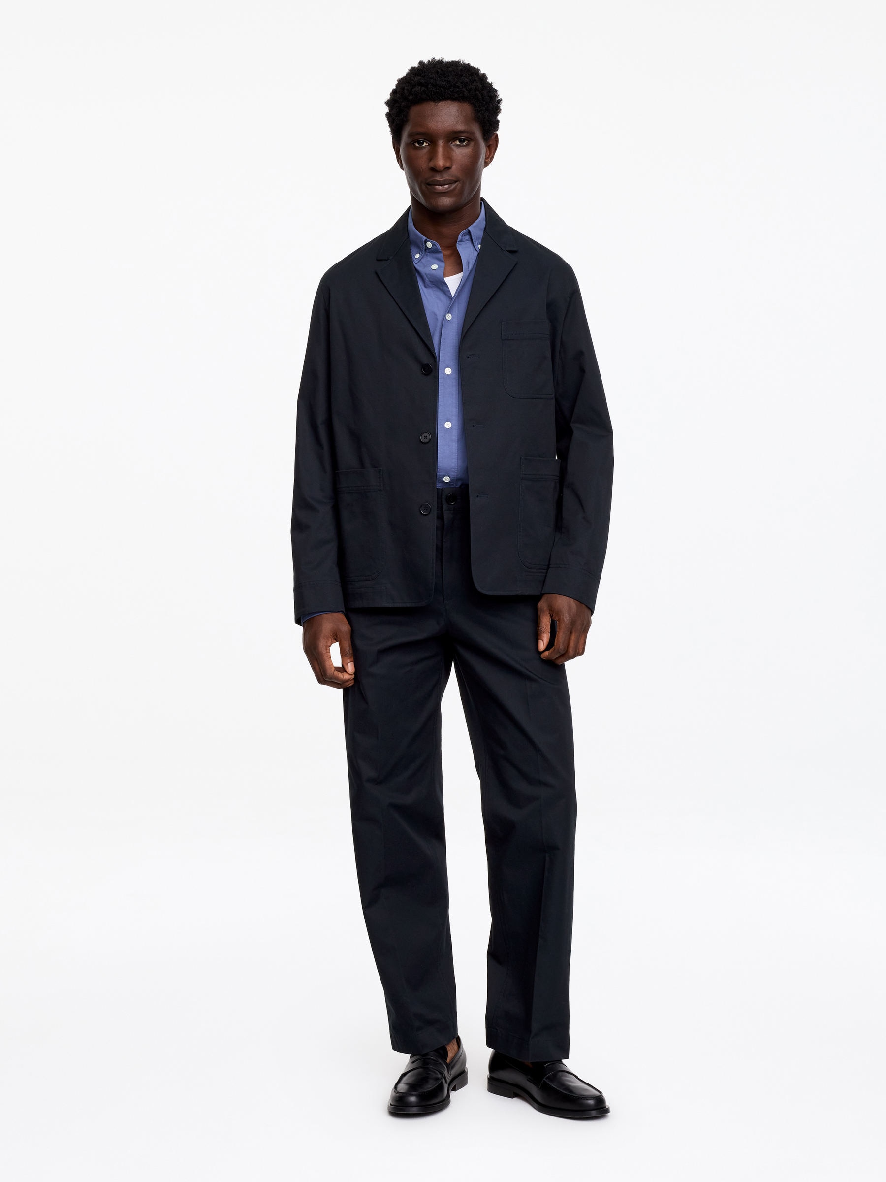 Blazer de sarga de algodón-#272930-18627