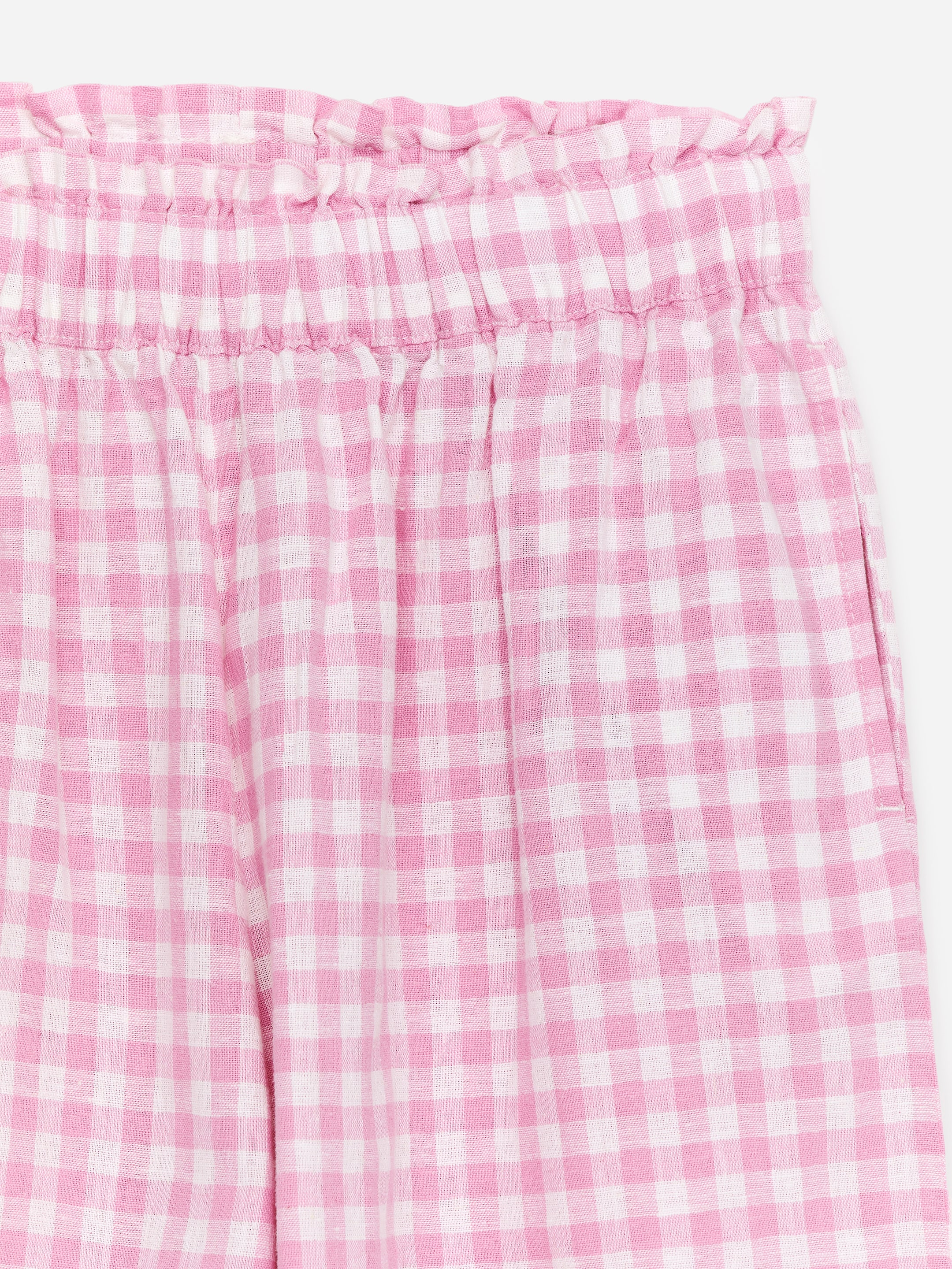 Pantalones holgados de lino y algodón - Rosa/blanco - Corte relajado - Children - StillMedia/DescriptiveDetail - 2