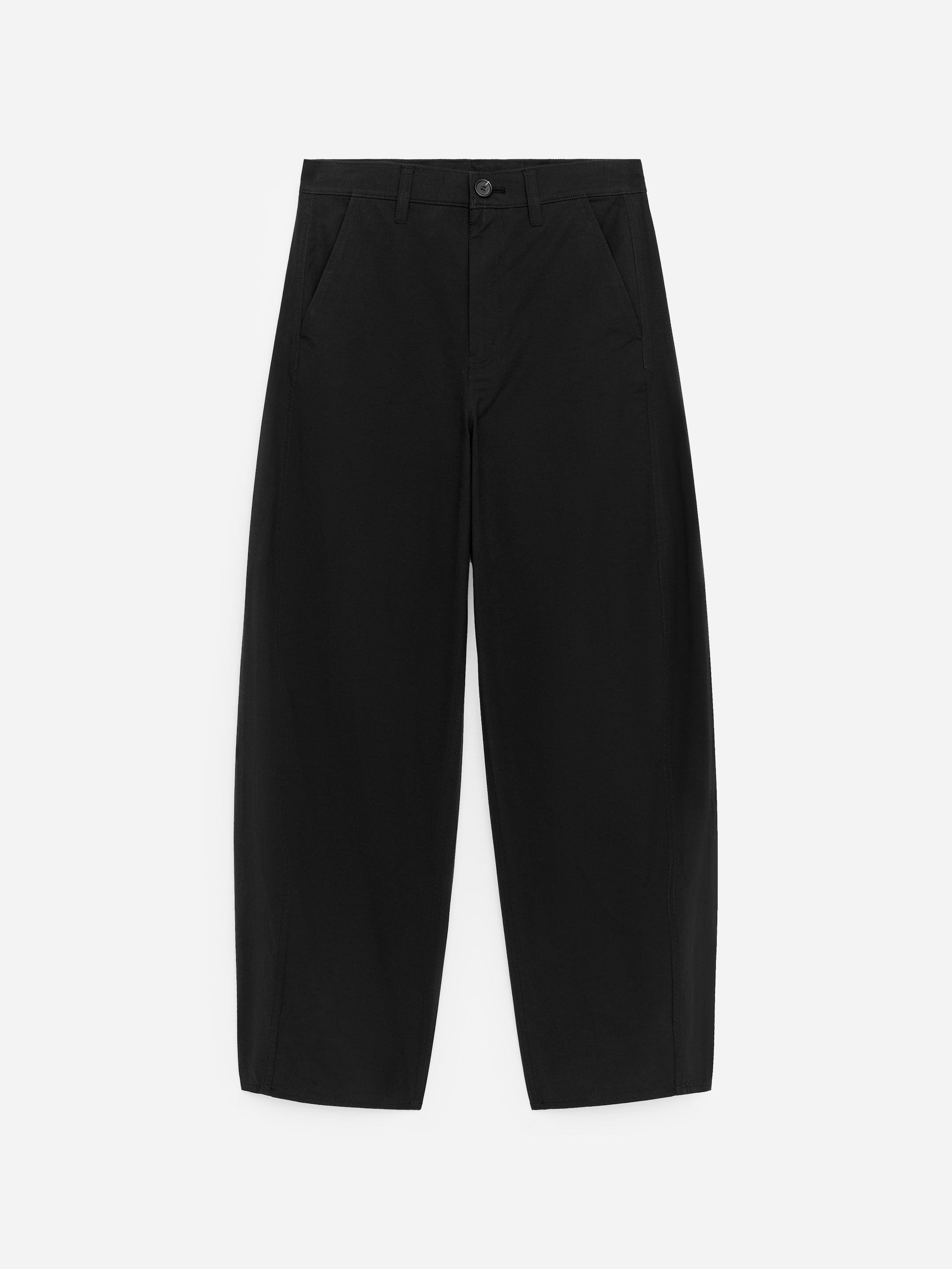 Barrel-Leg Trousers-Black-18333