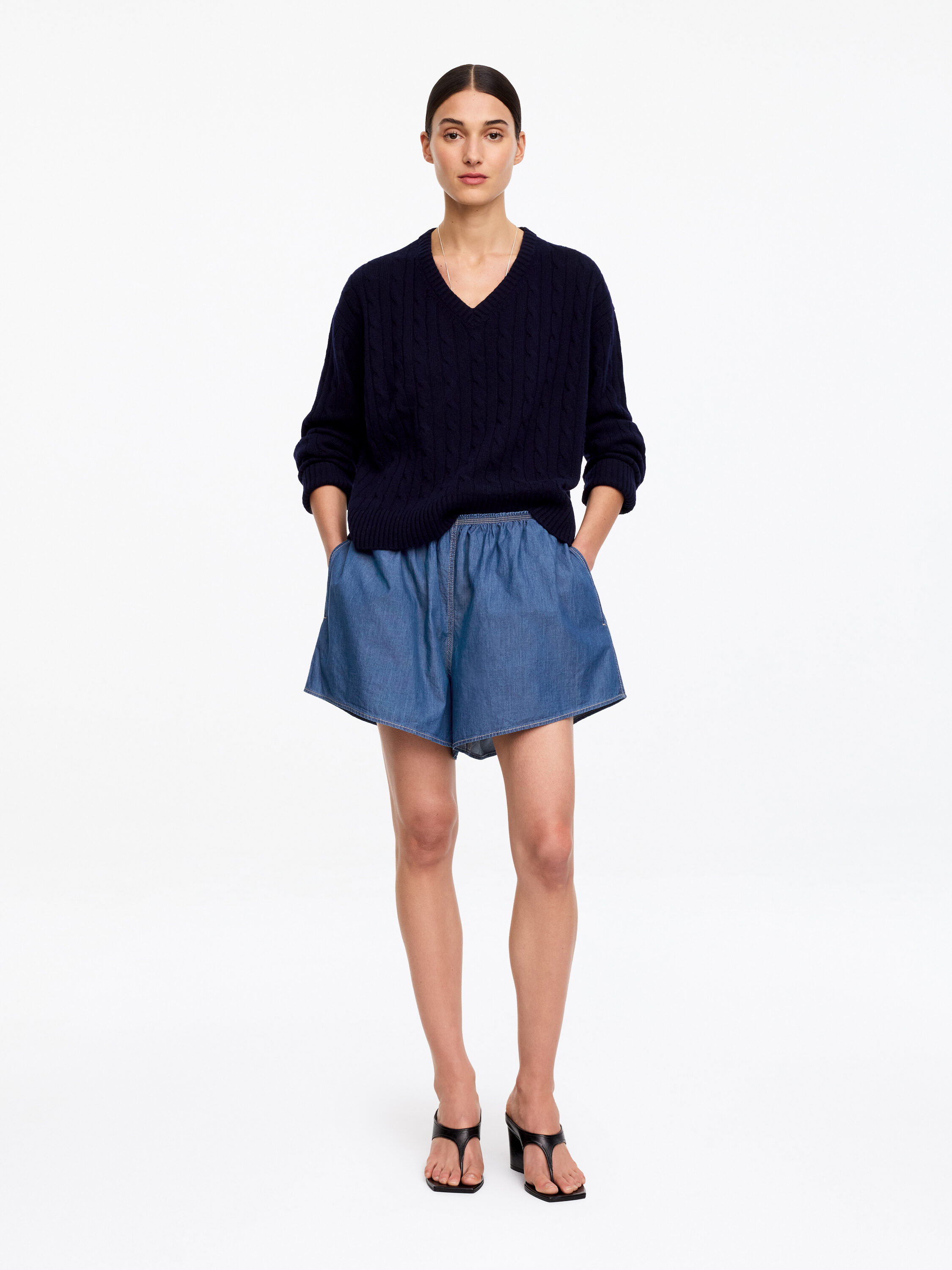 Denim Pull-On Shorts