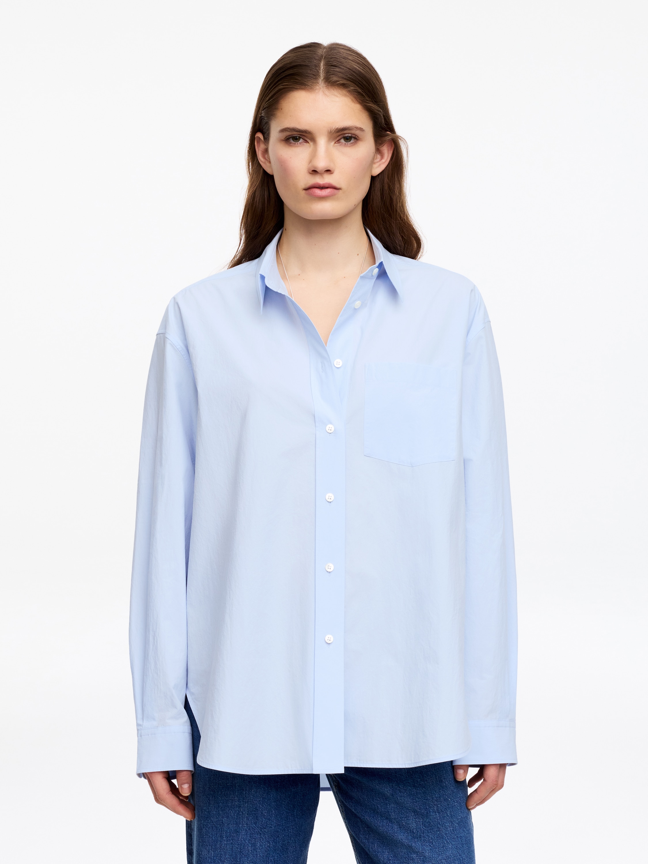 Chemise en coton - Bleu ciel/Turquoise clair