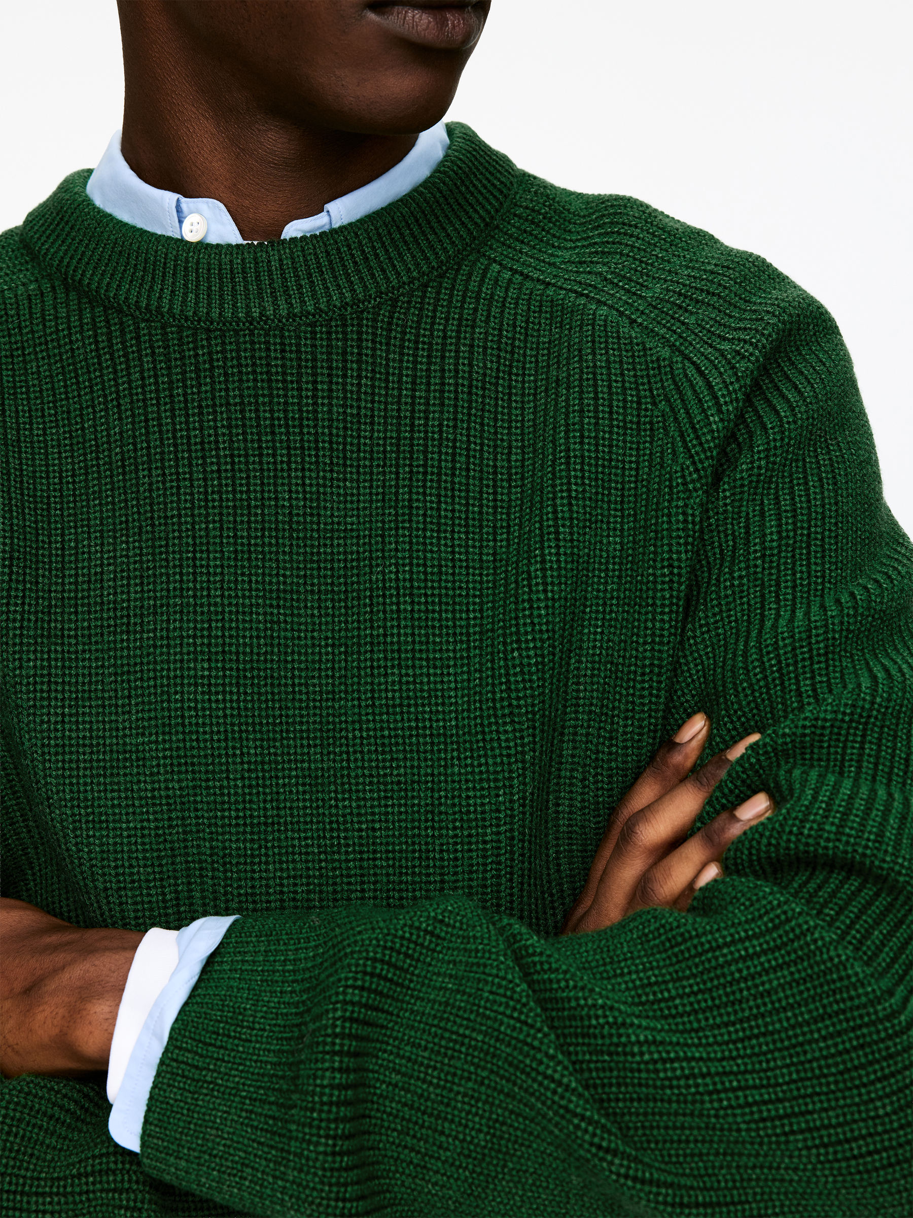 Relaxed Wool Jumper - Dark Green - Relaxed fit - Men - StillMedia/Lookbook - 3