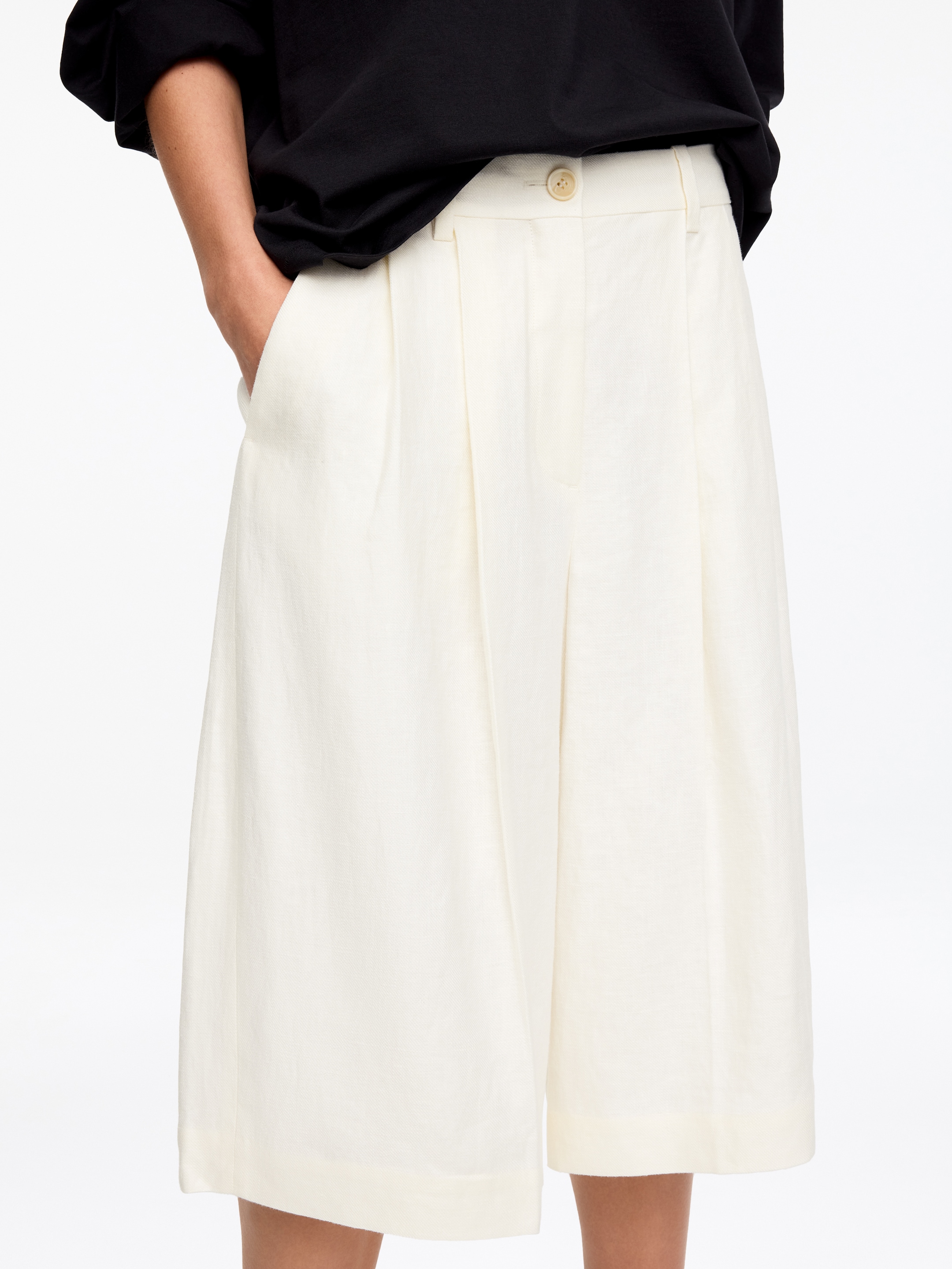 Elegante Leinenshorts - Weiß - Regular Fit - Damen - StillMedia/Lookbook - 6