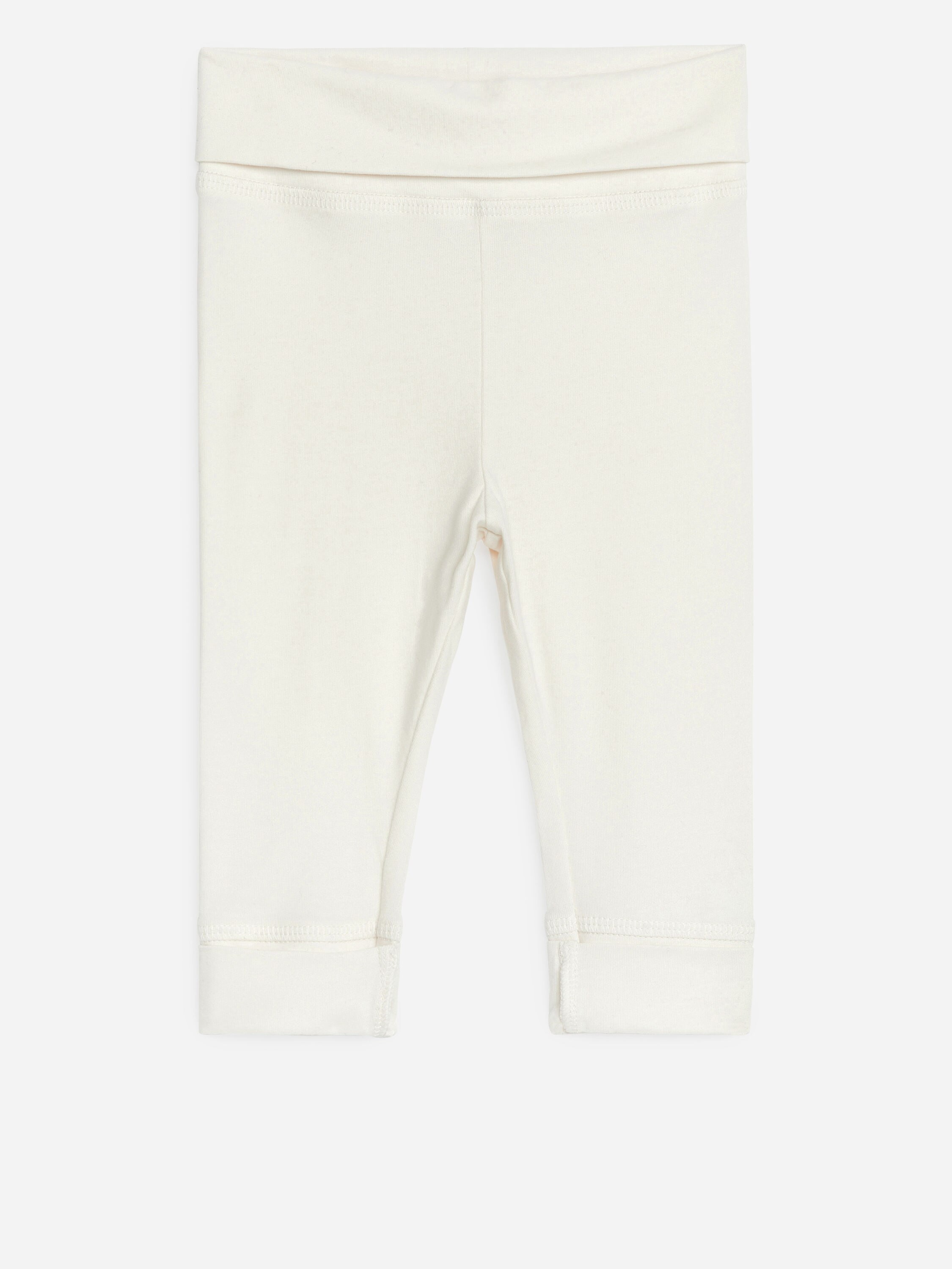 Leggings i mjuk bomull för nyfödd-Vit-6920