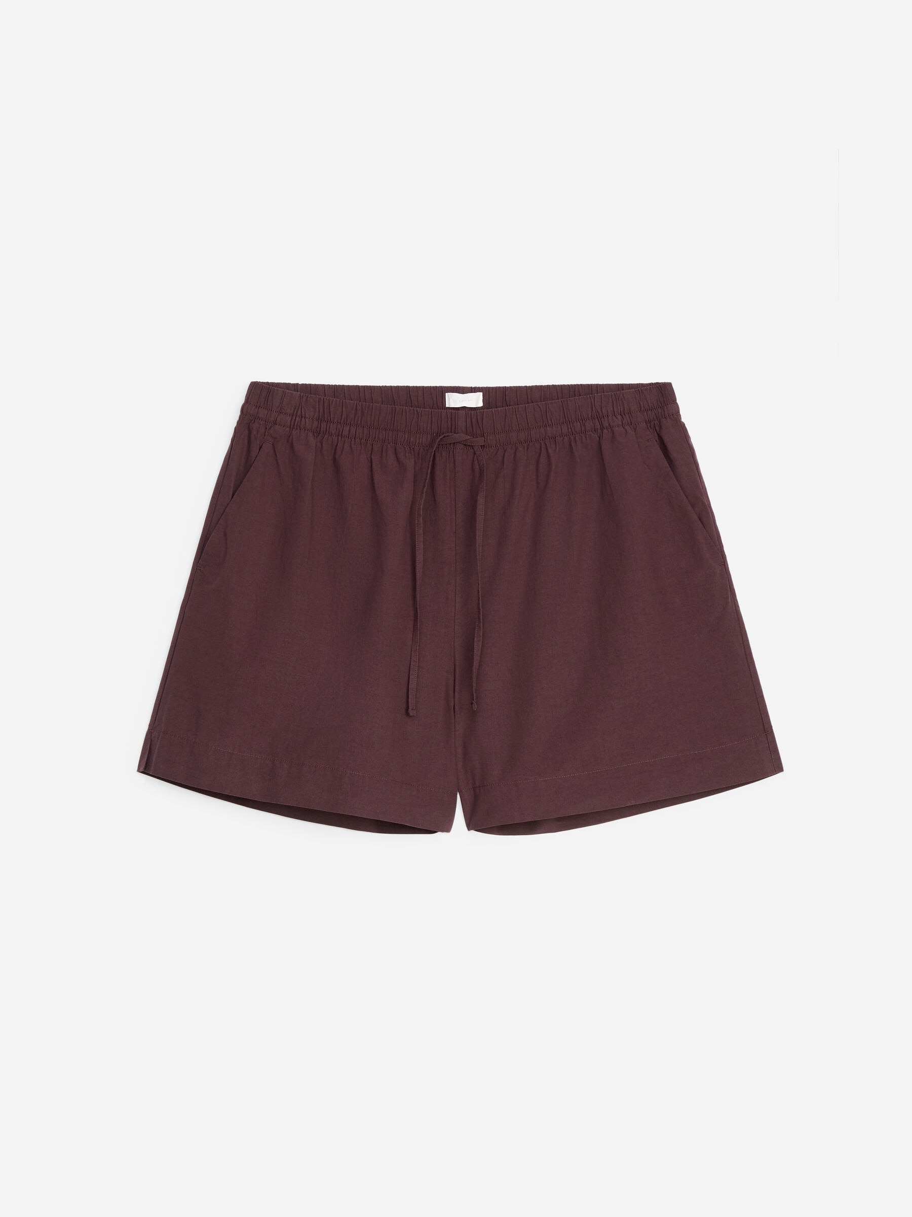 Drawstring Poplin Shorts - Dark Brown - Relaxed fit - Women - StillMedia/DescriptiveStillLife - 1