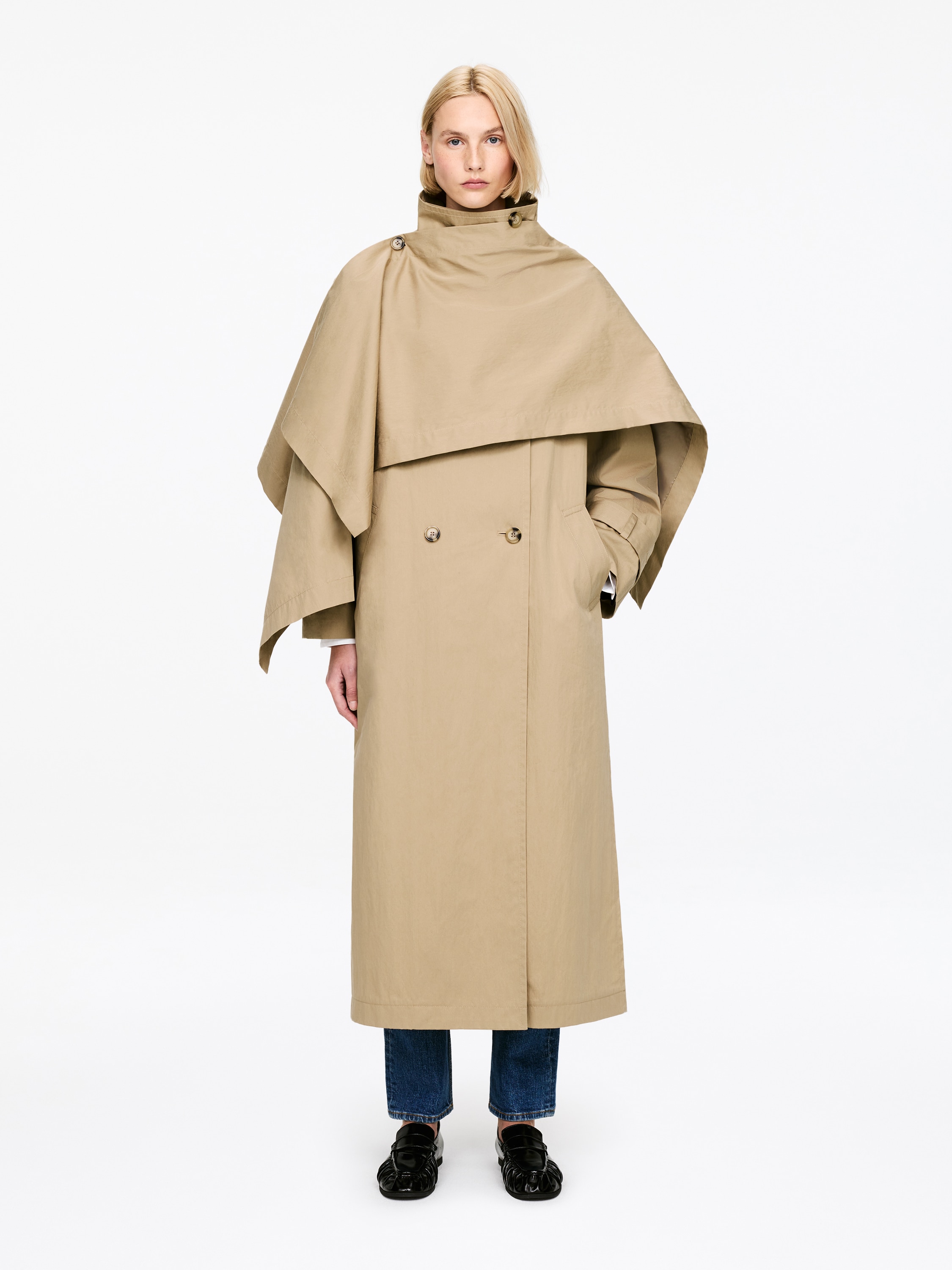 Trenchcoat mit Tuch - Beige
