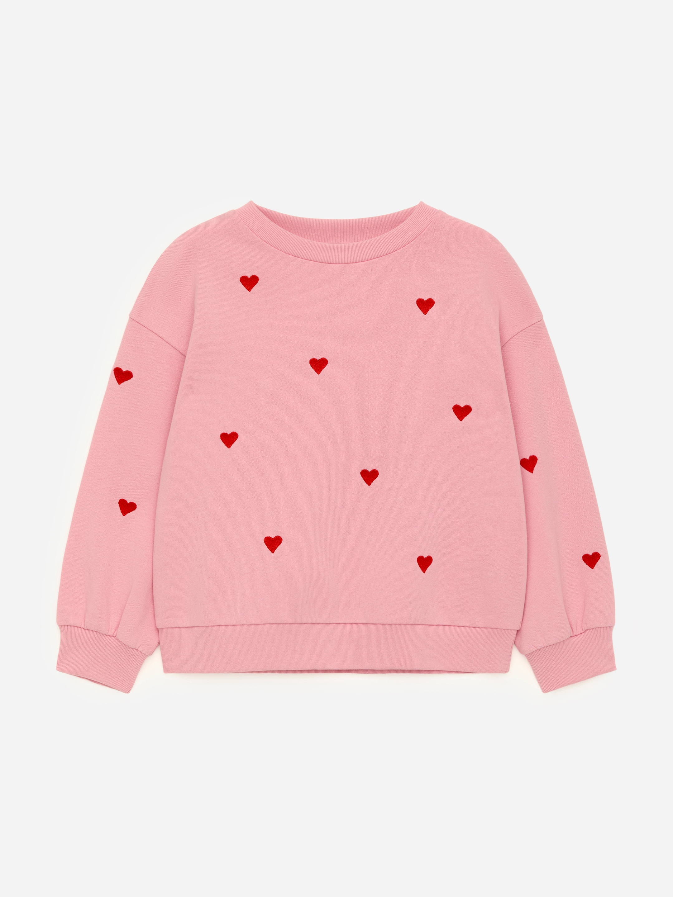 Größeres Bild anzeigen: Sweatshirt mit Stickerei - Rosa/rote Herzen - Kids | H&M AT 1