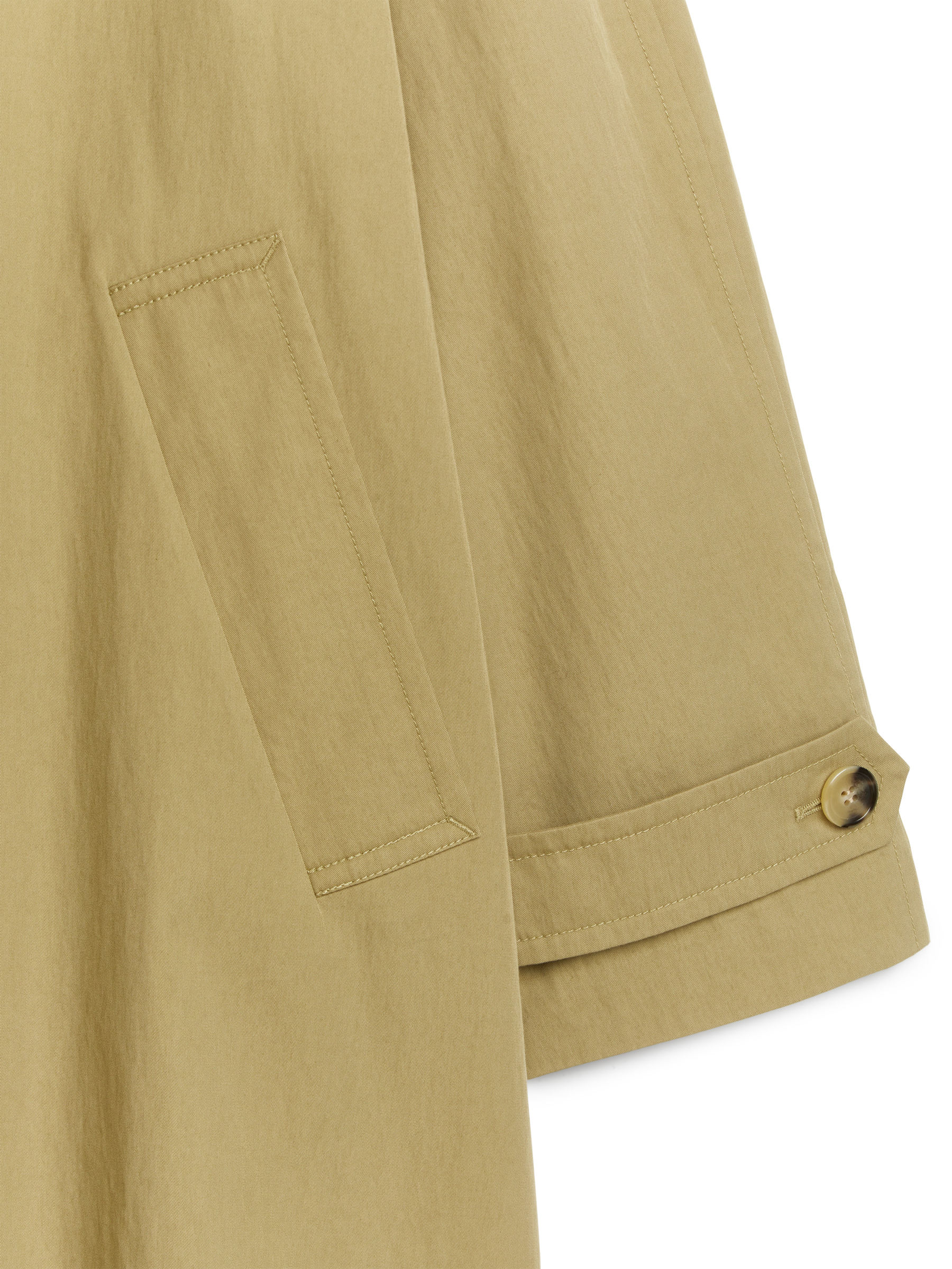 Cotton Blend Trench Coat - Khaki Green - Oversized - Women - StillMedia/DescriptiveDetail - 2