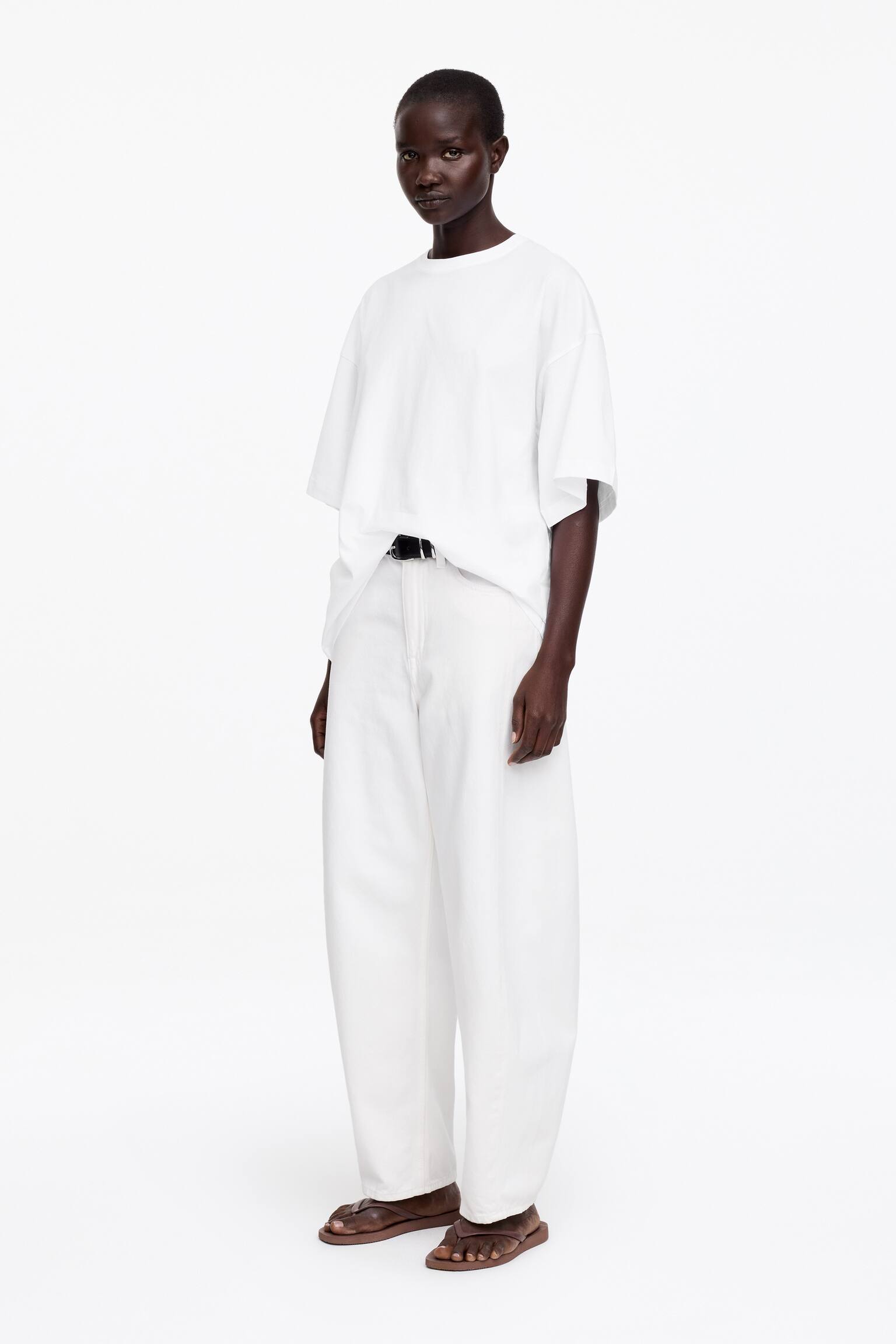 T-shirt oversize - Blanc/Vert kaki/Rose - 5