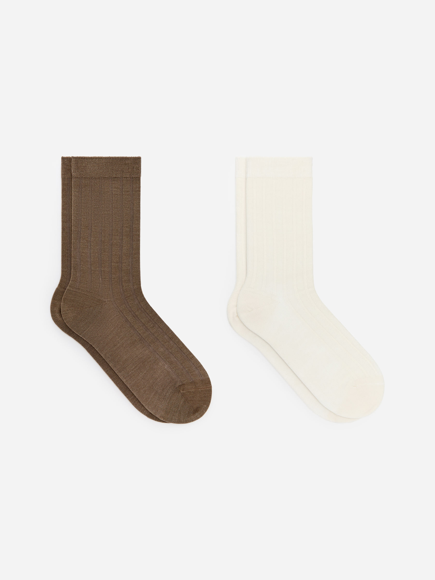 Ribbed Silk-Blend Socks-#655444-18320