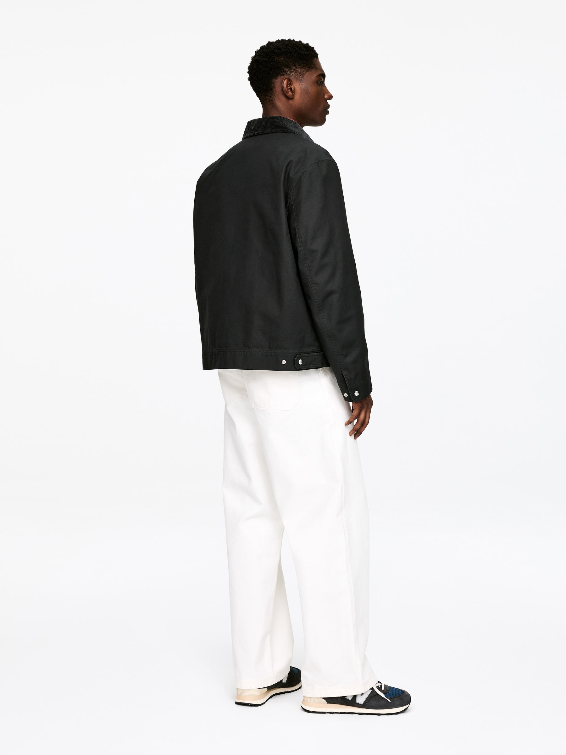 Jacka i bomullscanvas - Svart - Relaxed fit - Men - StillMedia/Lookbook - 6