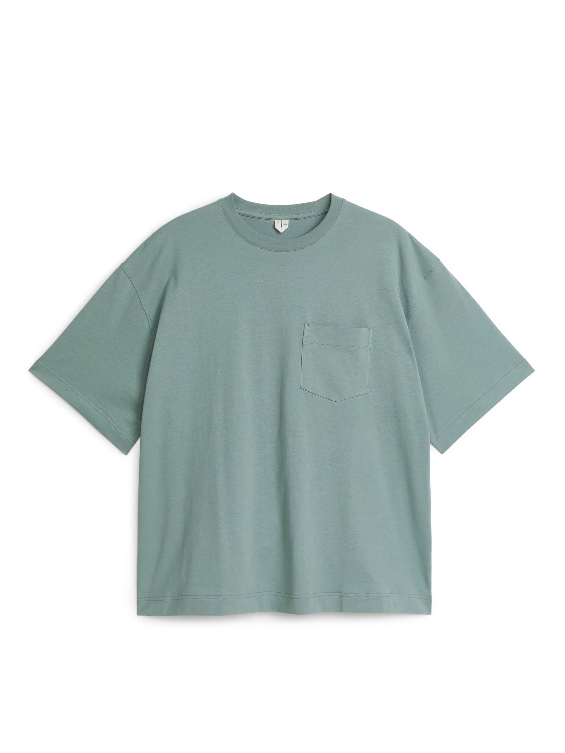 Camiseta ligera con detalle de bolsillo - Verde descolorido - Oversized - Men - StillMedia/DescriptiveStillLife - 1