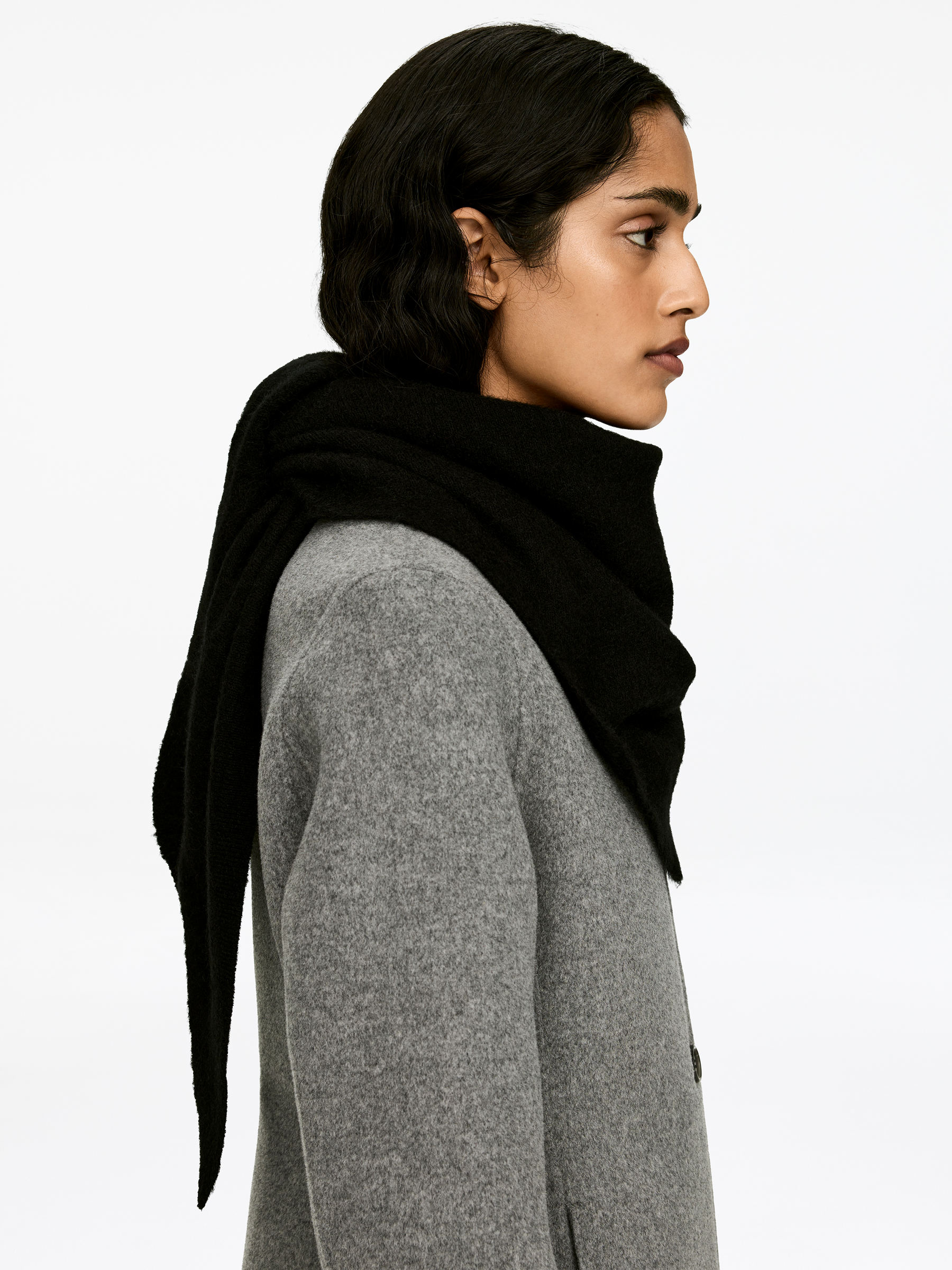 Alpaca-Wool Blend Scarf - Black - Women - StillMedia/Lookbook - 3