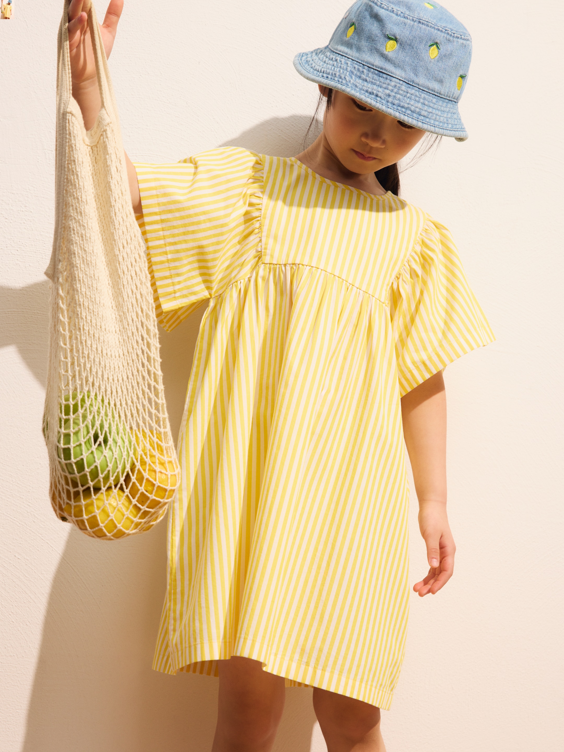 Bob brodé - Bleu/Citrons - Enfant - StillMedia/Environmental - 1