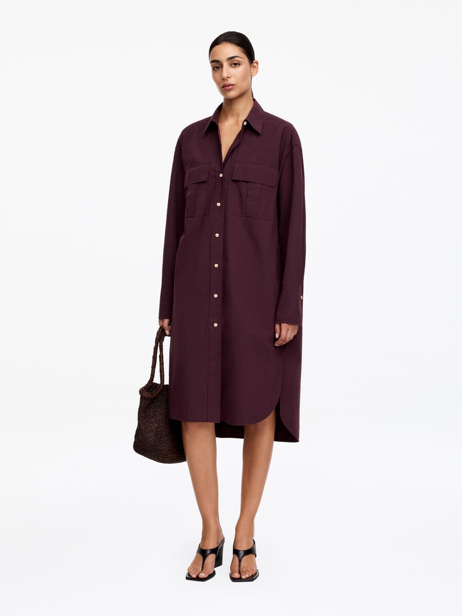 ARKET Women's  Cotton Shirt Dress Purple,  size XS