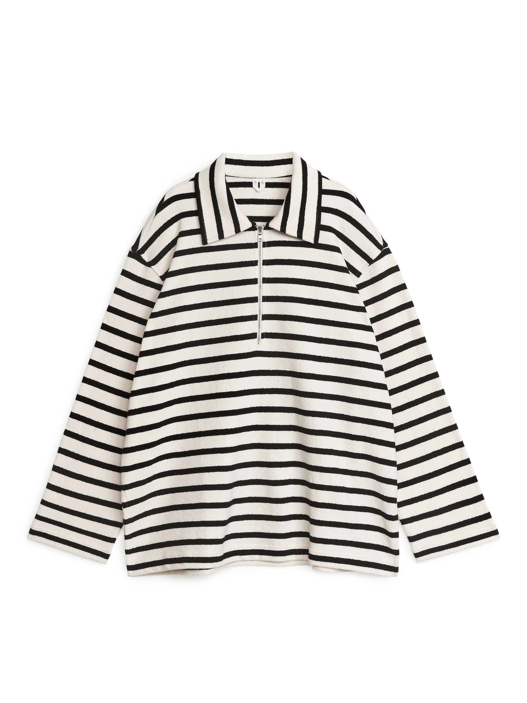 Jersey Polo Shirt - White/Black - Oversized - Women - StillMedia/DescriptiveStillLife - 1