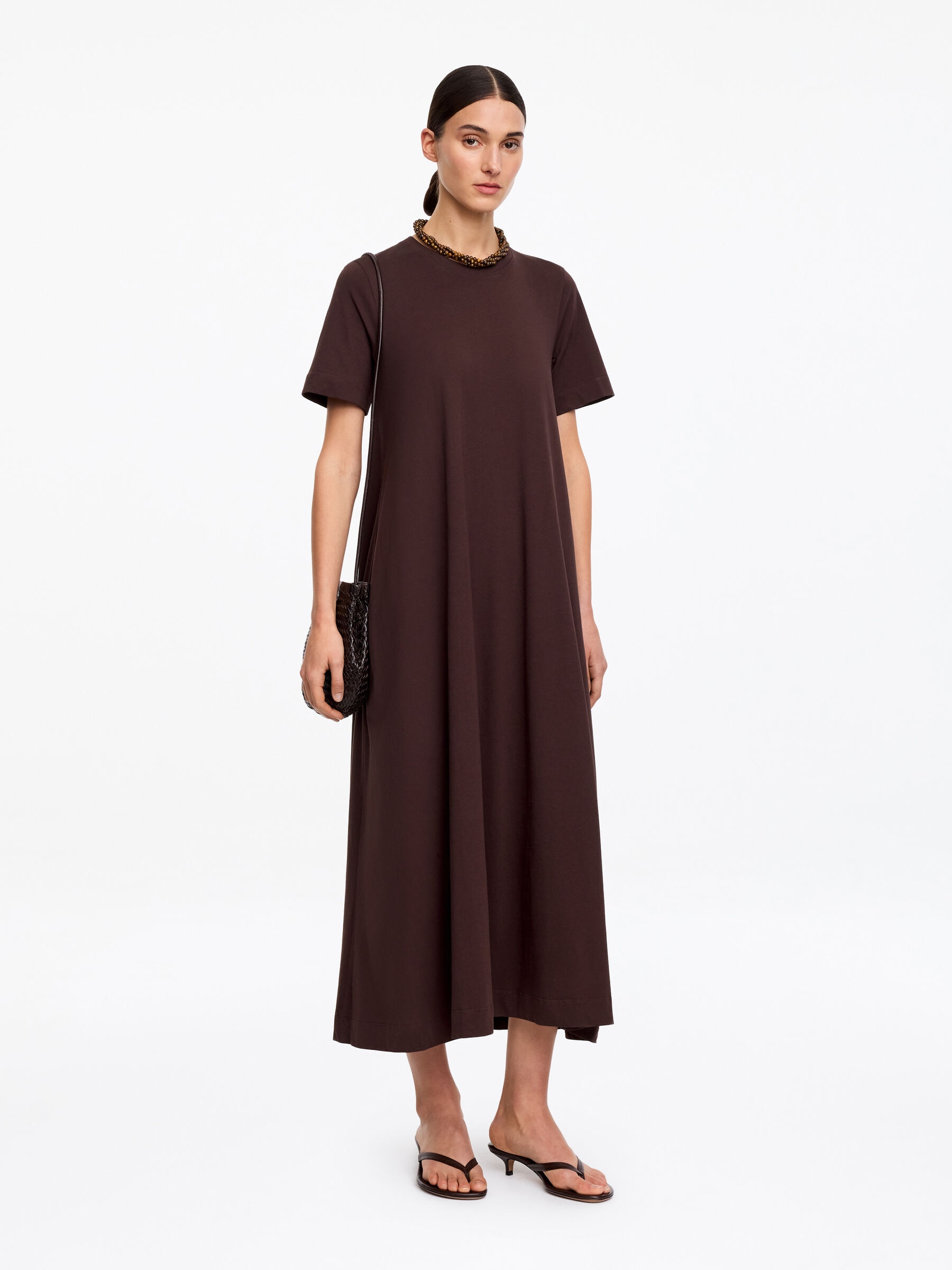 Robe T-shirt longue-#3C2A2B-19152