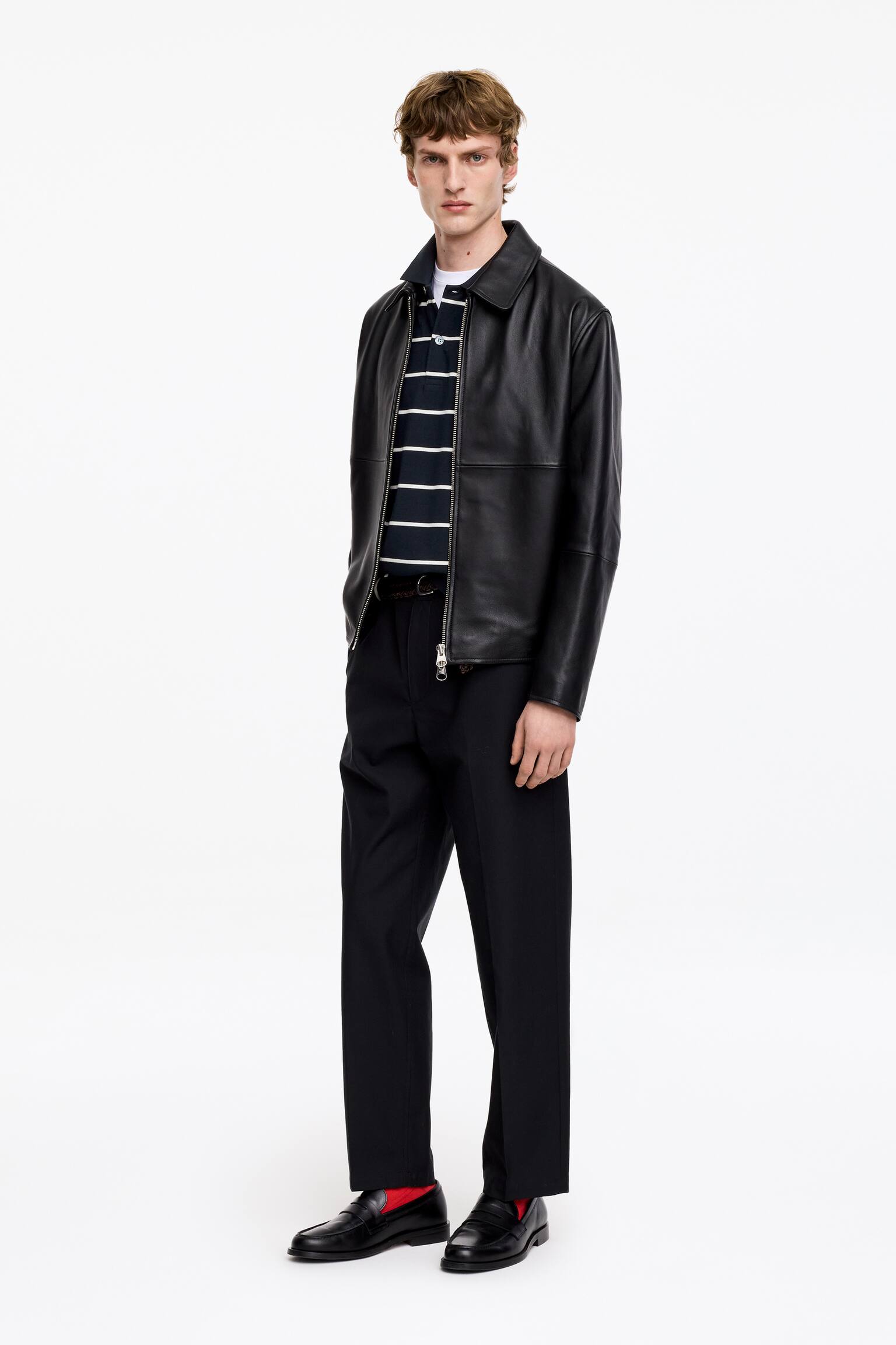 Polo in piqué-Blu scuro/Righe - 4