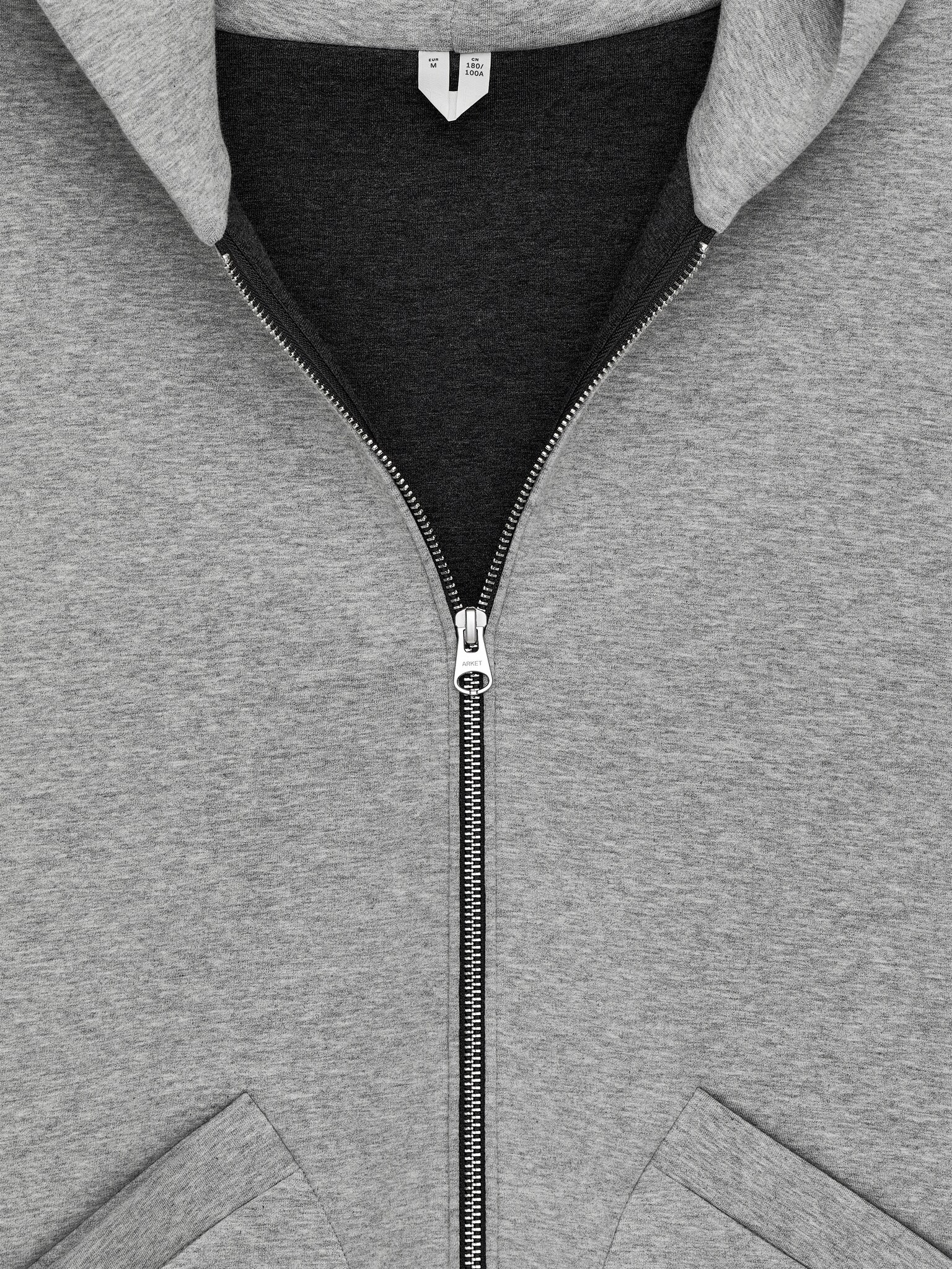 Sweat à capuche zippé en néoprène - Gris chiné/Rouge foncé/Bleu foncé - 6