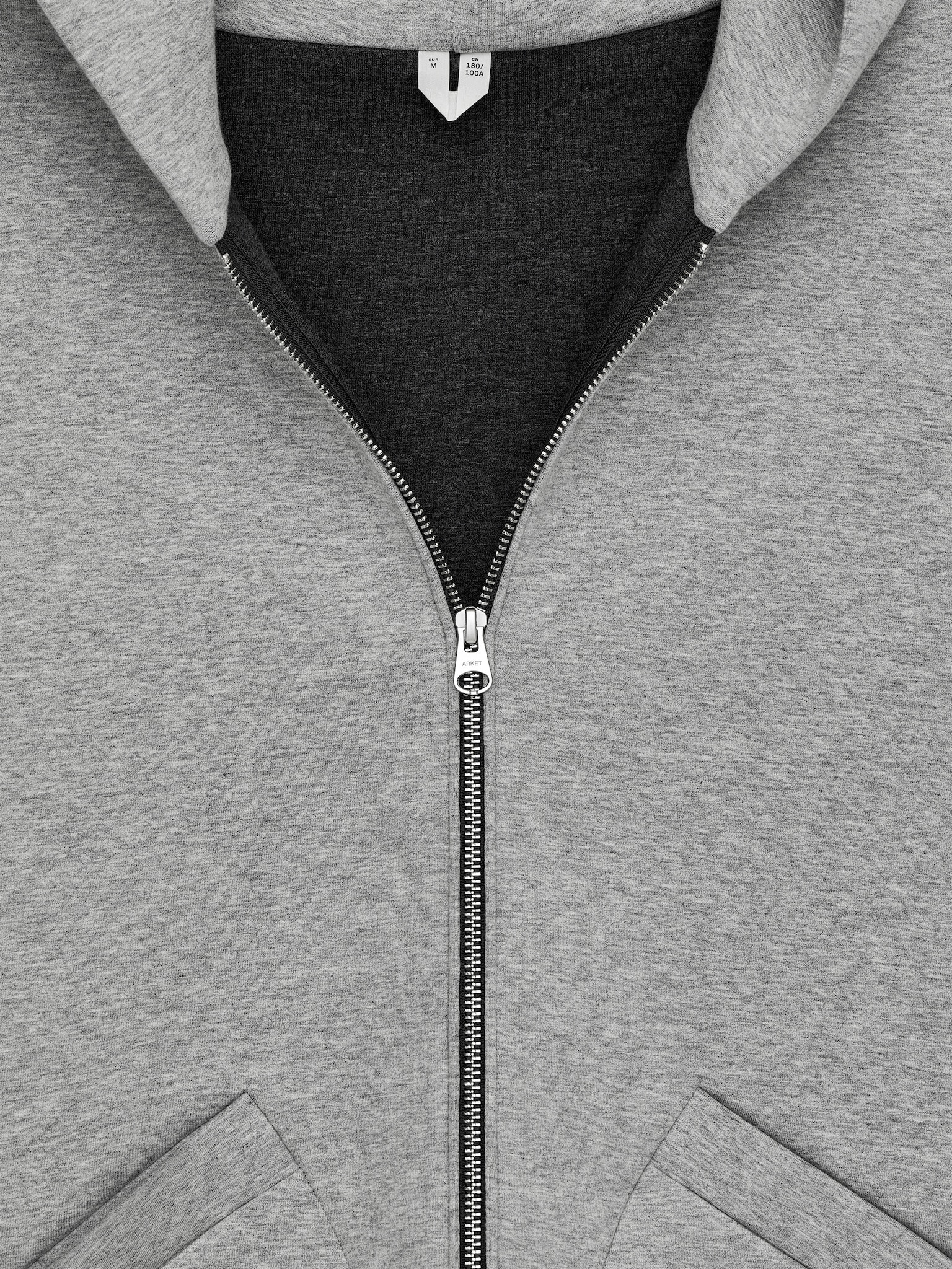 Sweat à capuche zippé en néoprène - Gris chiné/Bleu foncé/Rouge foncé - 3
