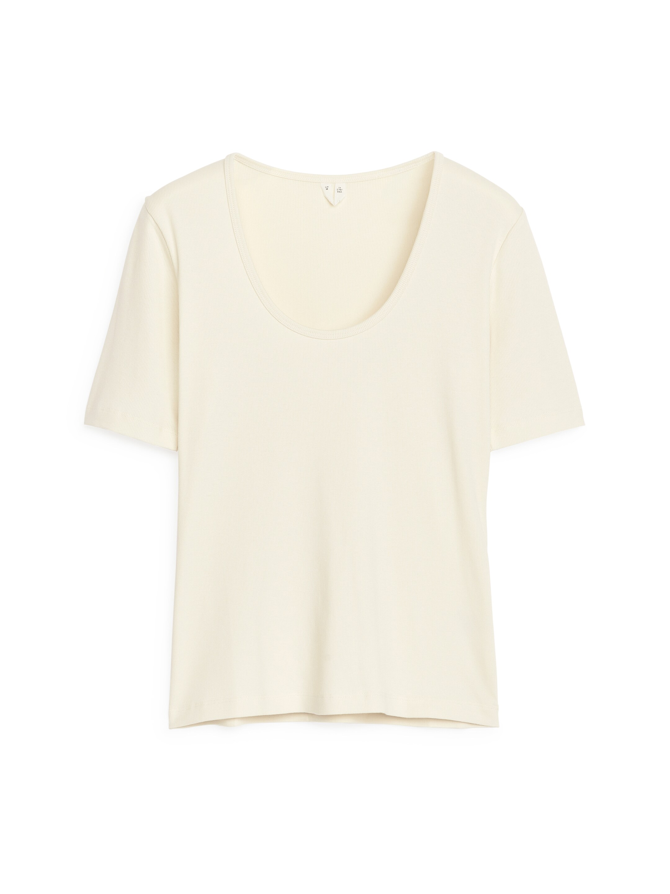 Visa större bild: T-shirt med djup ringning - Off-white - DAM | H&M FI 1