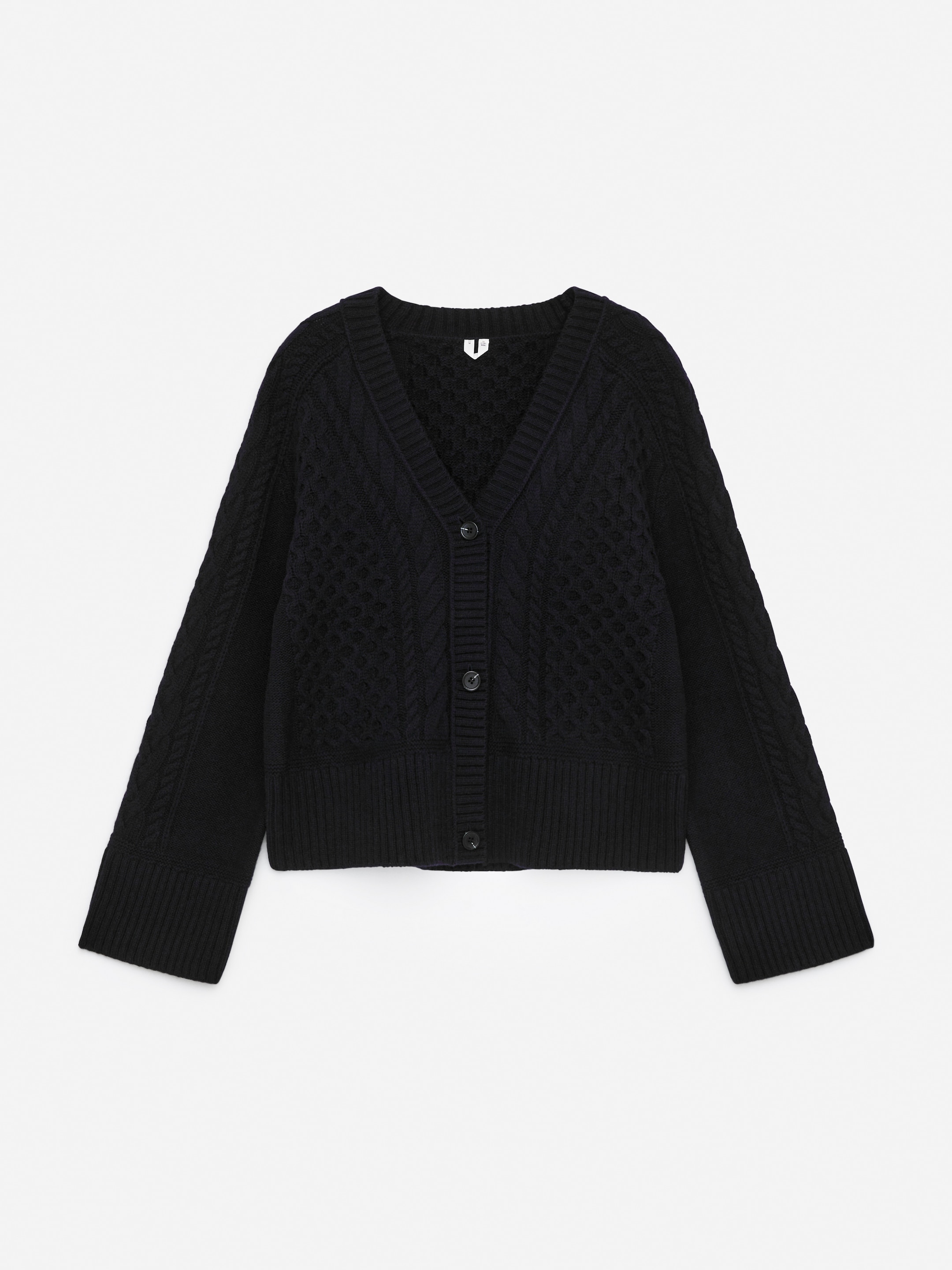 Cable-Knit Wool Cardigan - Dark Blue - Regular fit - Women - StillMedia/DescriptiveStillLife - 2