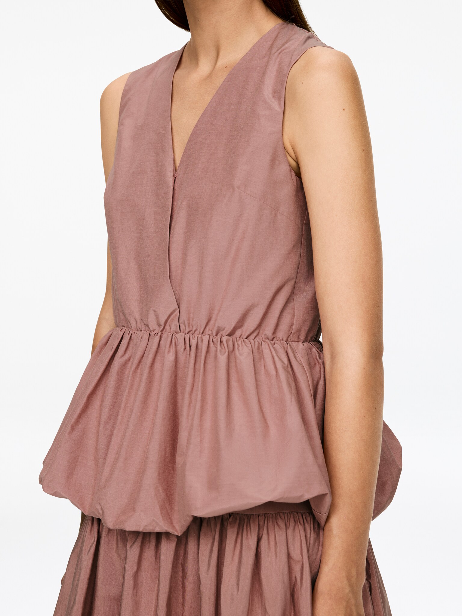 Top de tafetán peplum - Rosa/Negro - 3