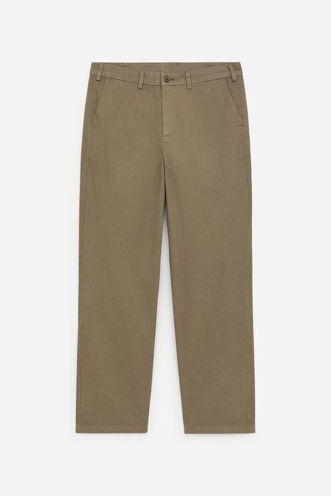 Straight Cotton Chinos - Khaki Green/Dark Green/Dark Blue/Light Beige - 1
