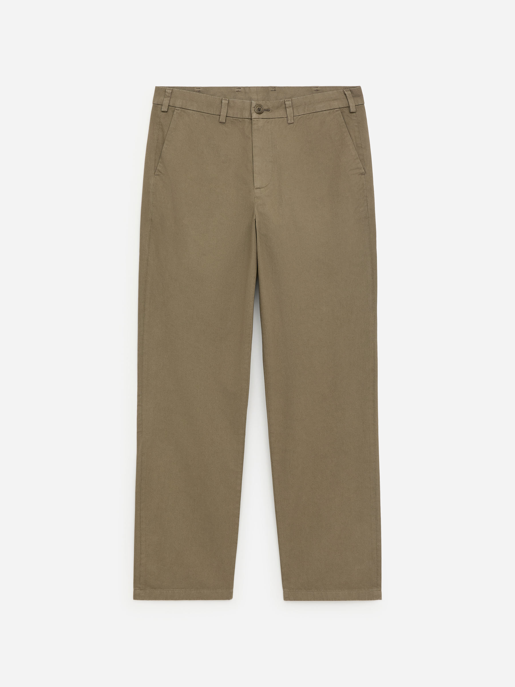 Chino straight in cotone-#756F5F-18373