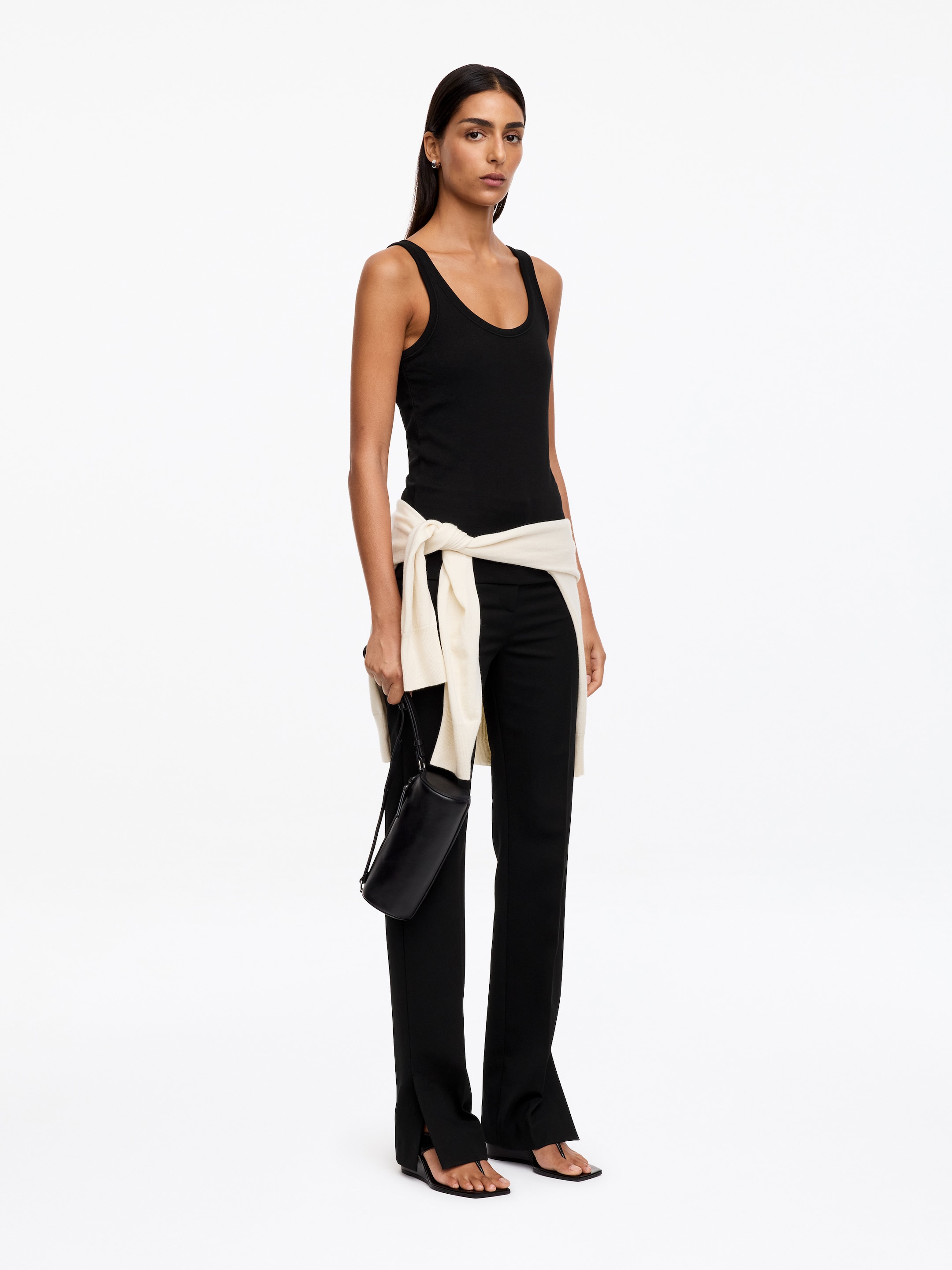 Geripptes Tanktop - Schwarz - Slim Fit - Damen - StillMedia/Lookbook - 5
