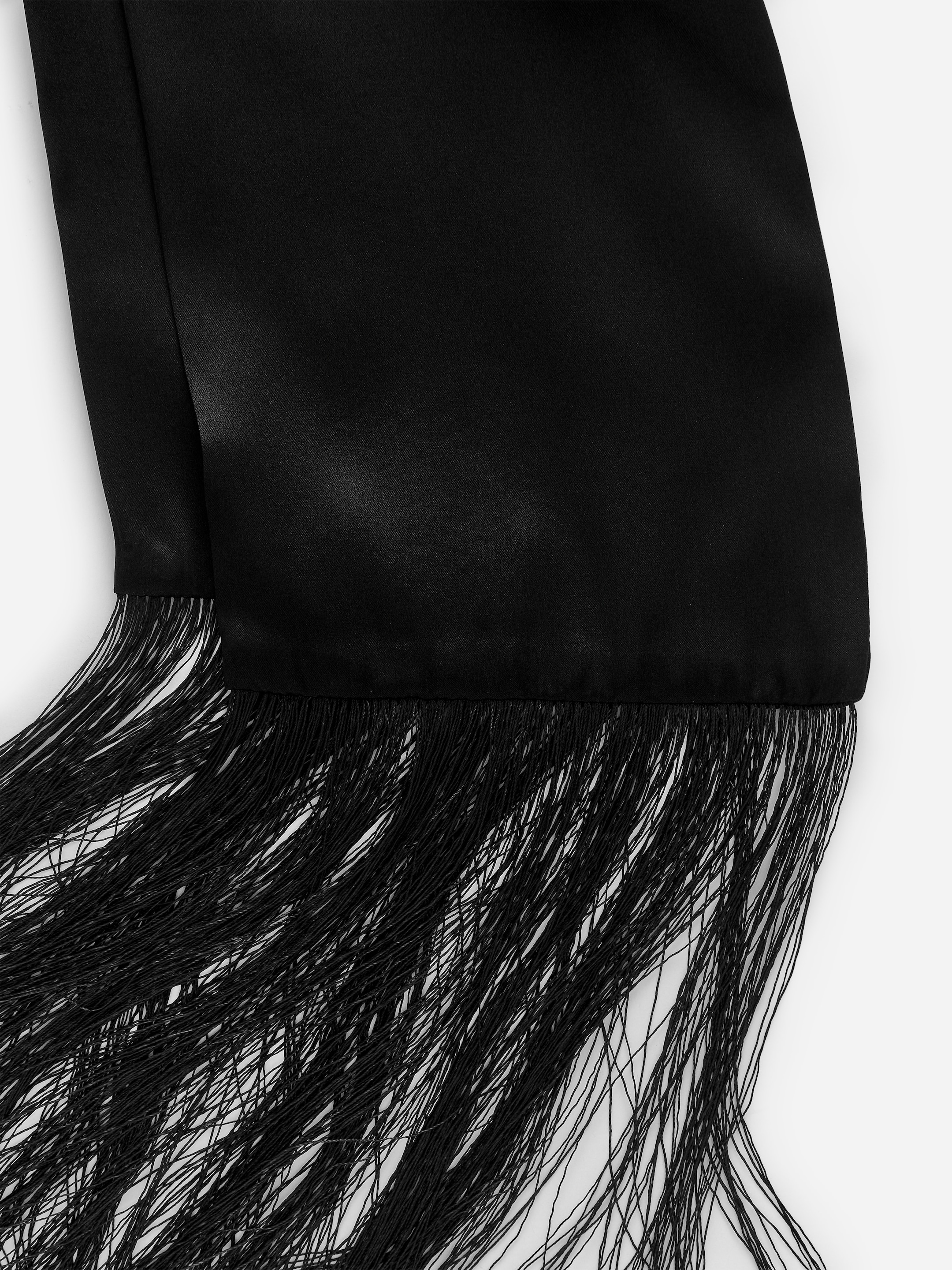 Silk Fringe Scarf - Black - Women - StillMedia/DescriptiveDetail - 2