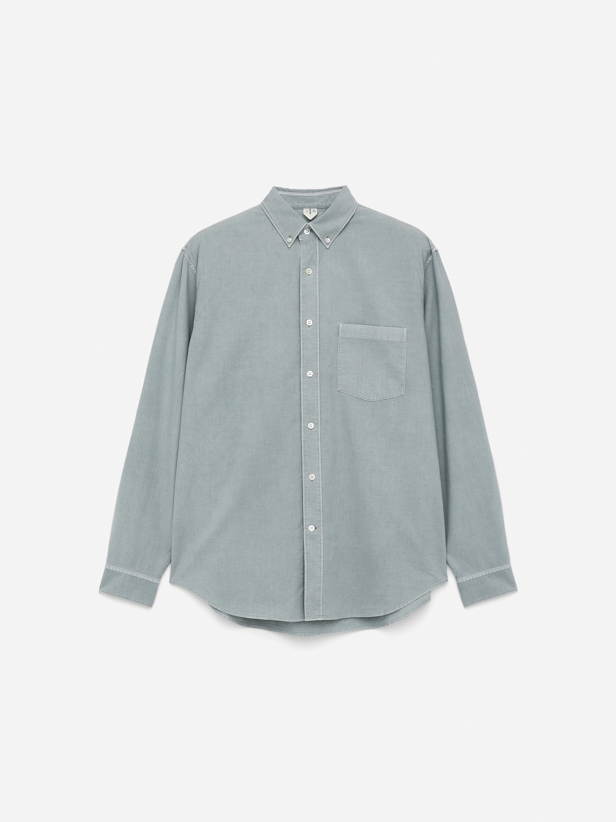 Relaxed Oxford Shirt-#A8ACA9-15420