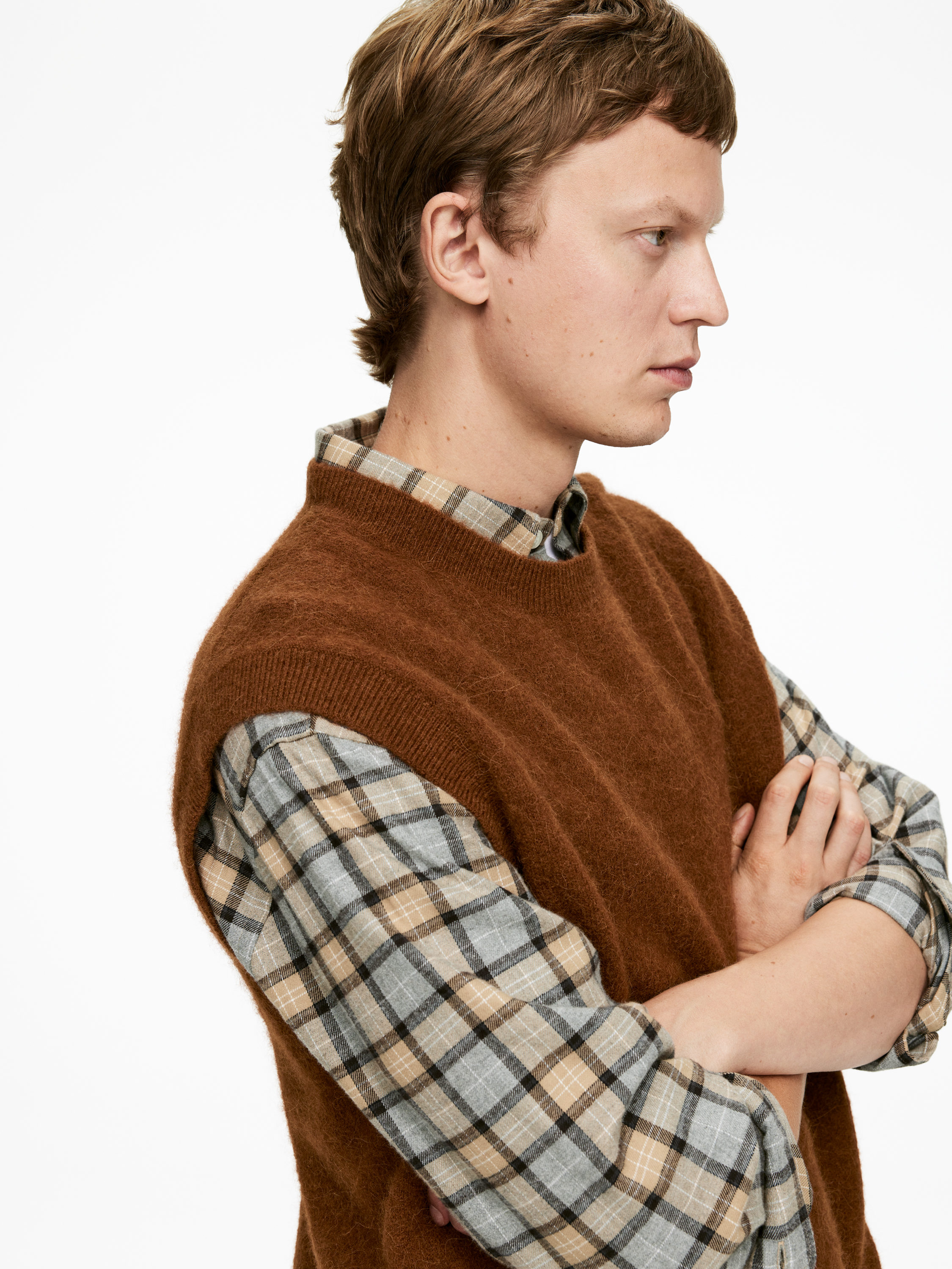 Alpaca-Wool Blend Vest - Rust - Regular fit - Men - StillMedia/Lookbook - 6