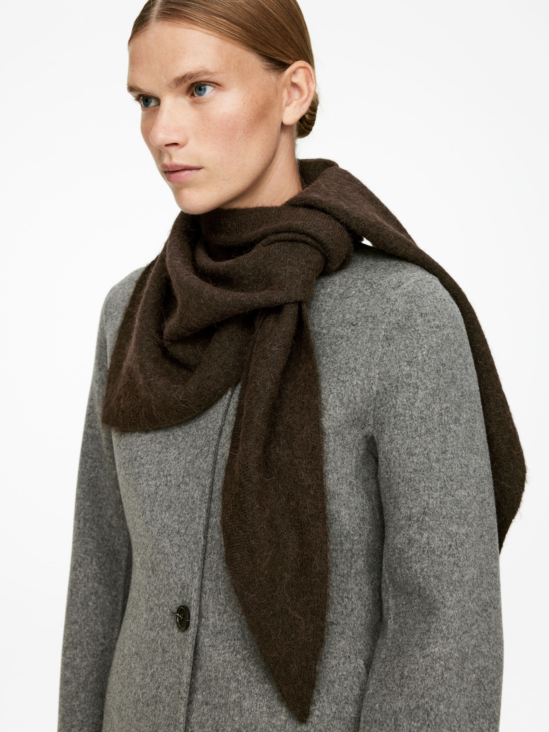 Écharpe en mélange de laine et d'alpaga - Marron foncé - Femme - StillMedia/Lookbook - 3