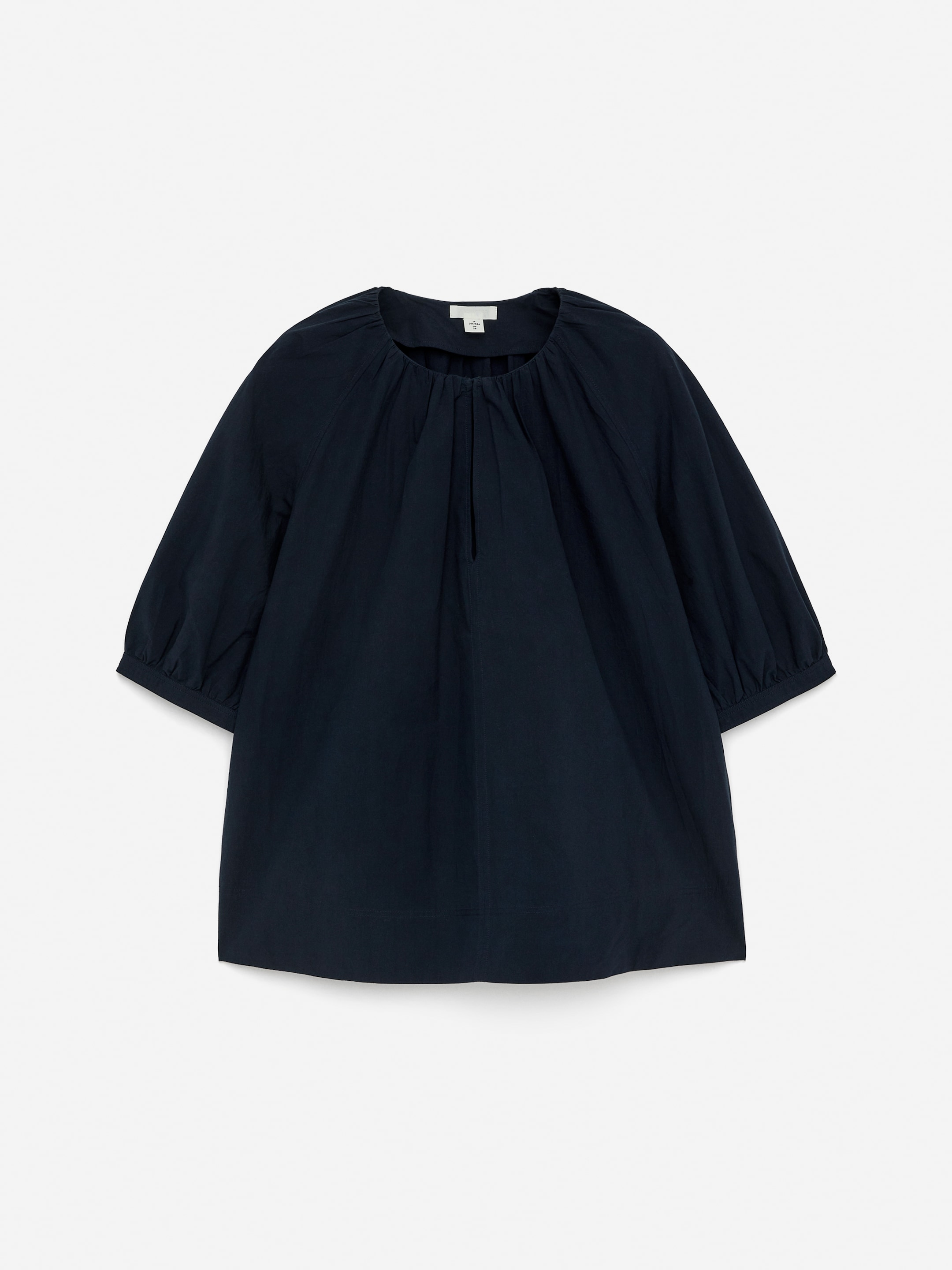 Gathered Cotton Top-#0A041F-14999