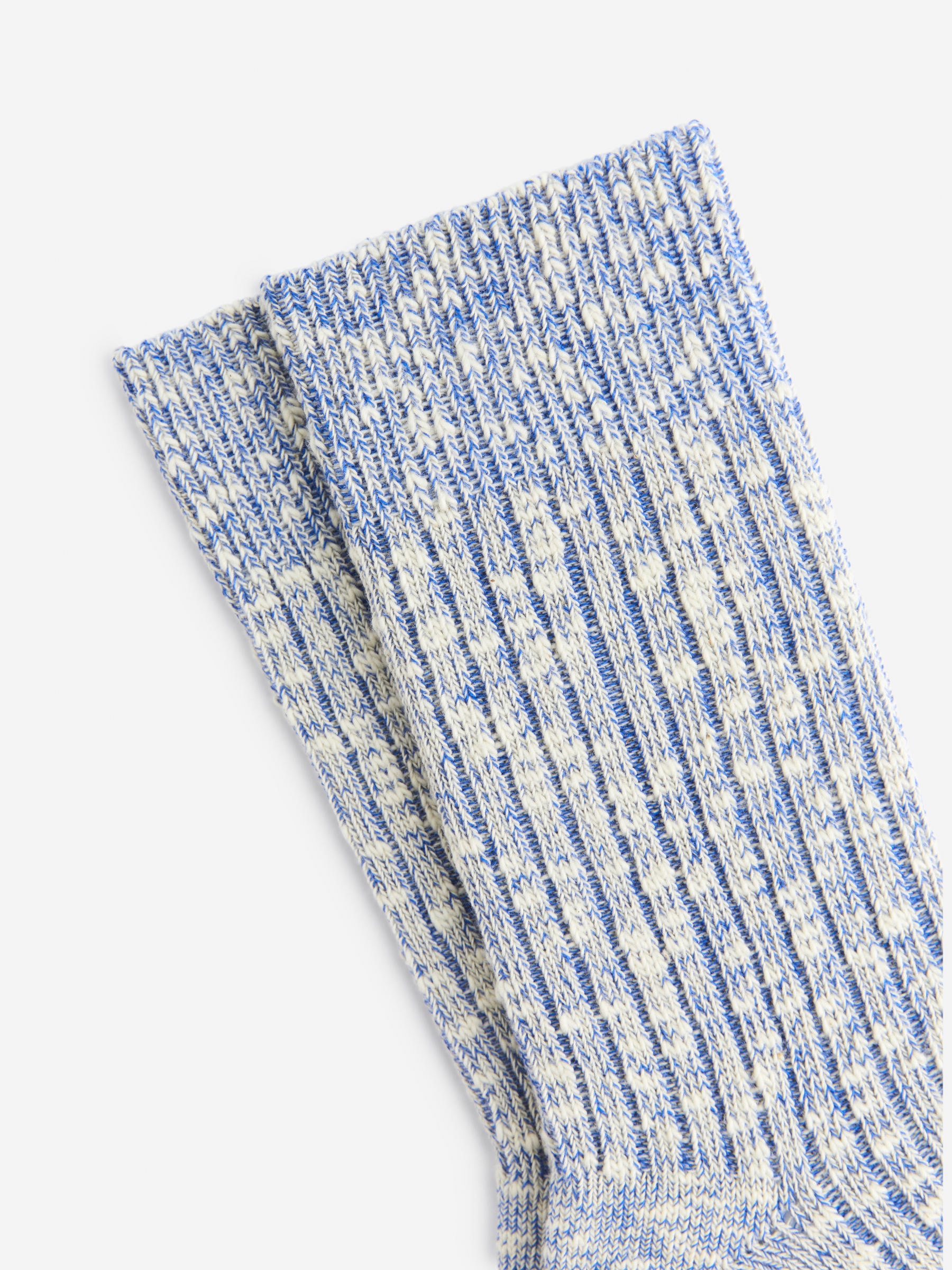 Chunky Knit Socks - White/Blue Melange - Women - StillMedia/DescriptiveDetail - 4