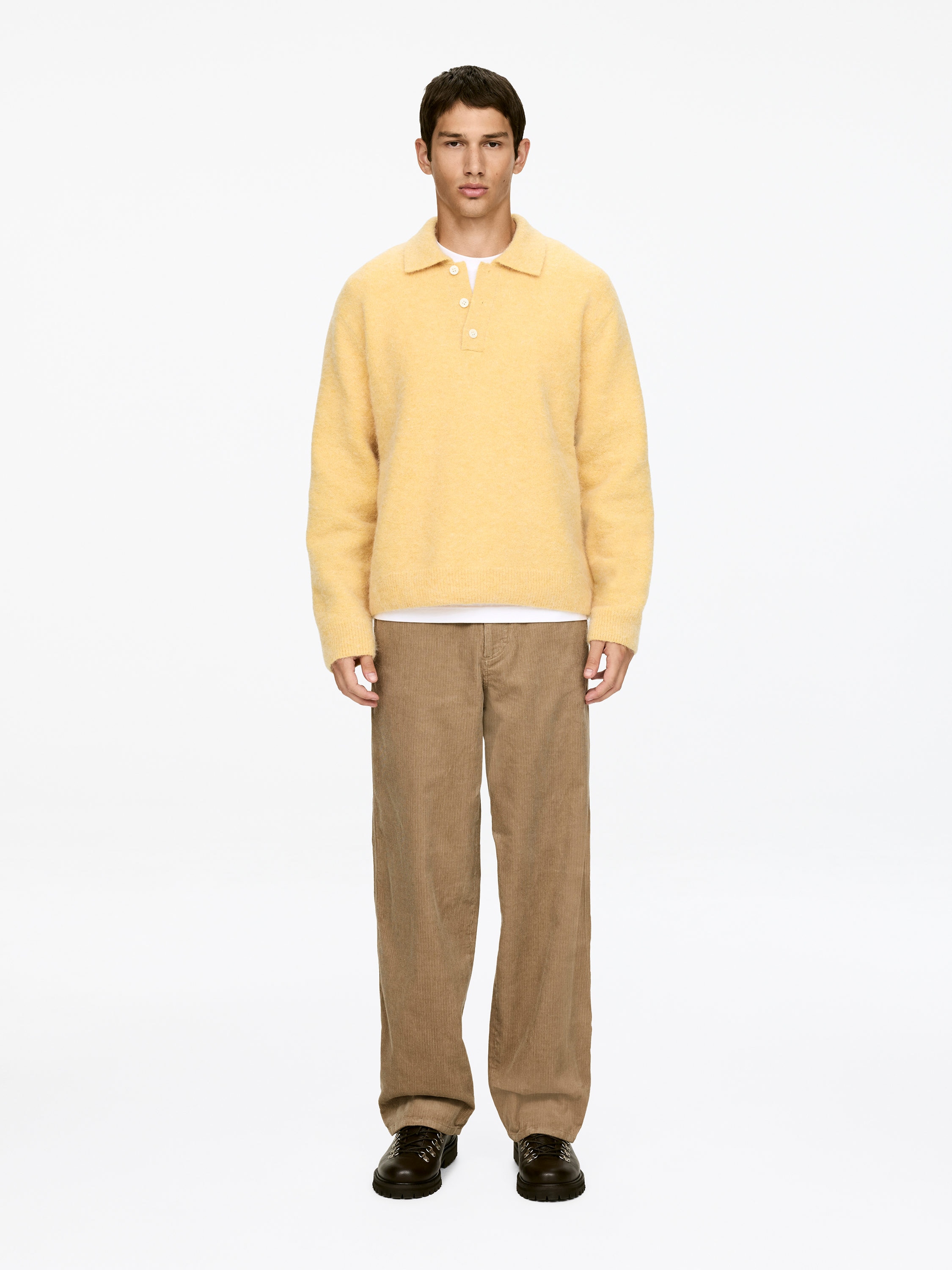 Relaxed Corduroy Trousers-#76654E-16685