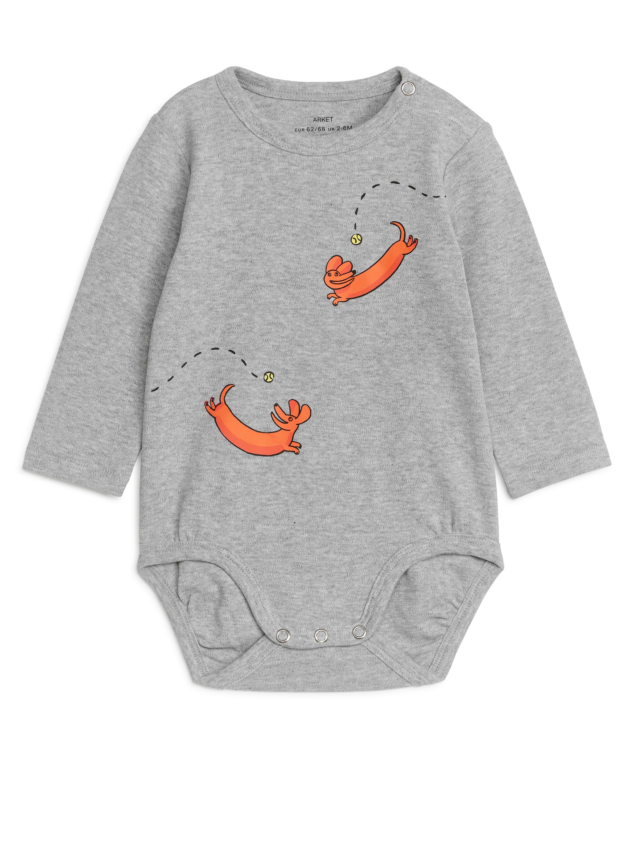 Langarmbody - Grau/Hunde - Regular Fit - Kinder - StillMedia/DescriptiveStillLife - 1