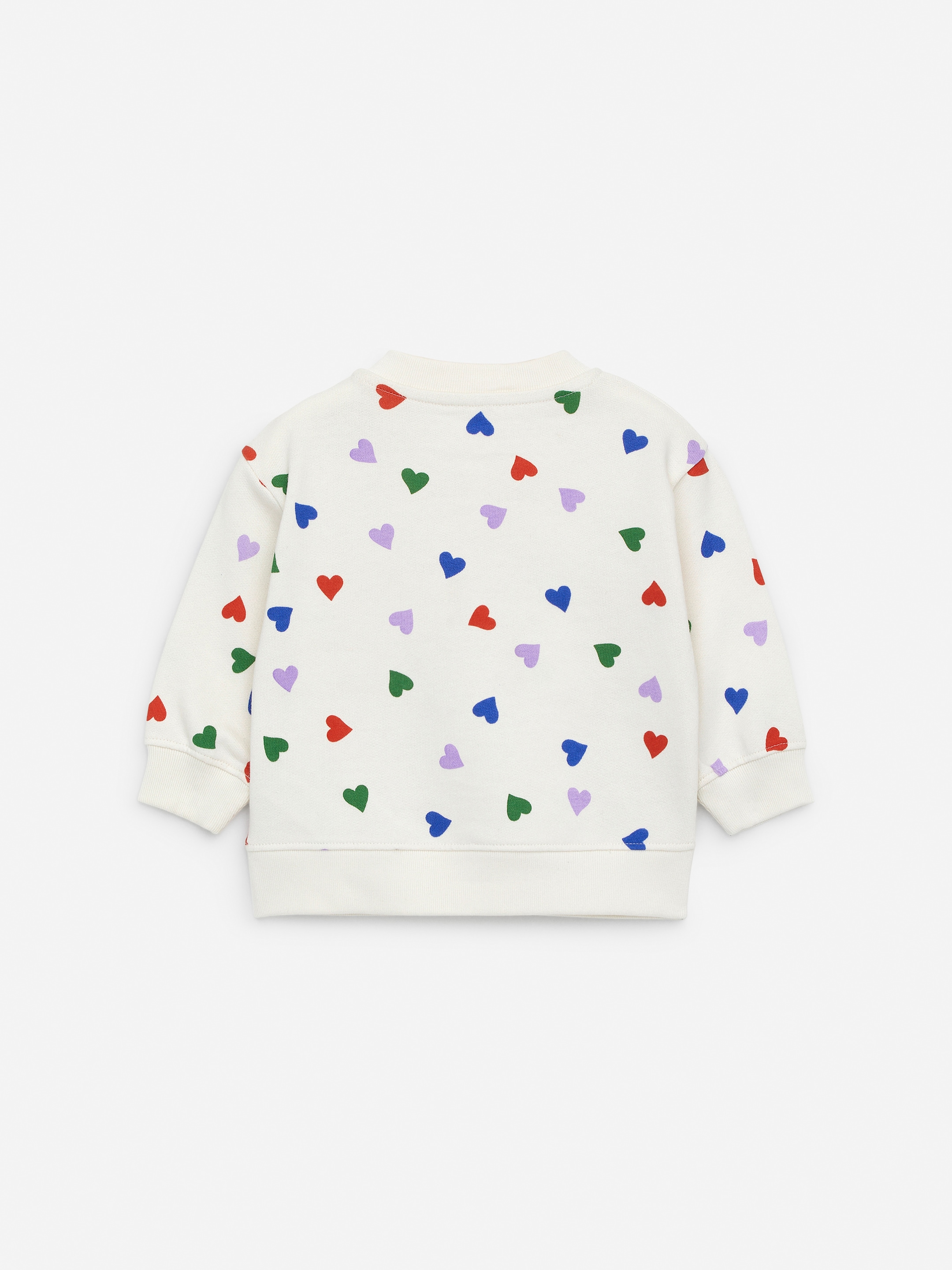 Felpa in cotone - Bianco sporco/Cuori - Loose fit - Children - StillMedia/DescriptiveStillLife - 2