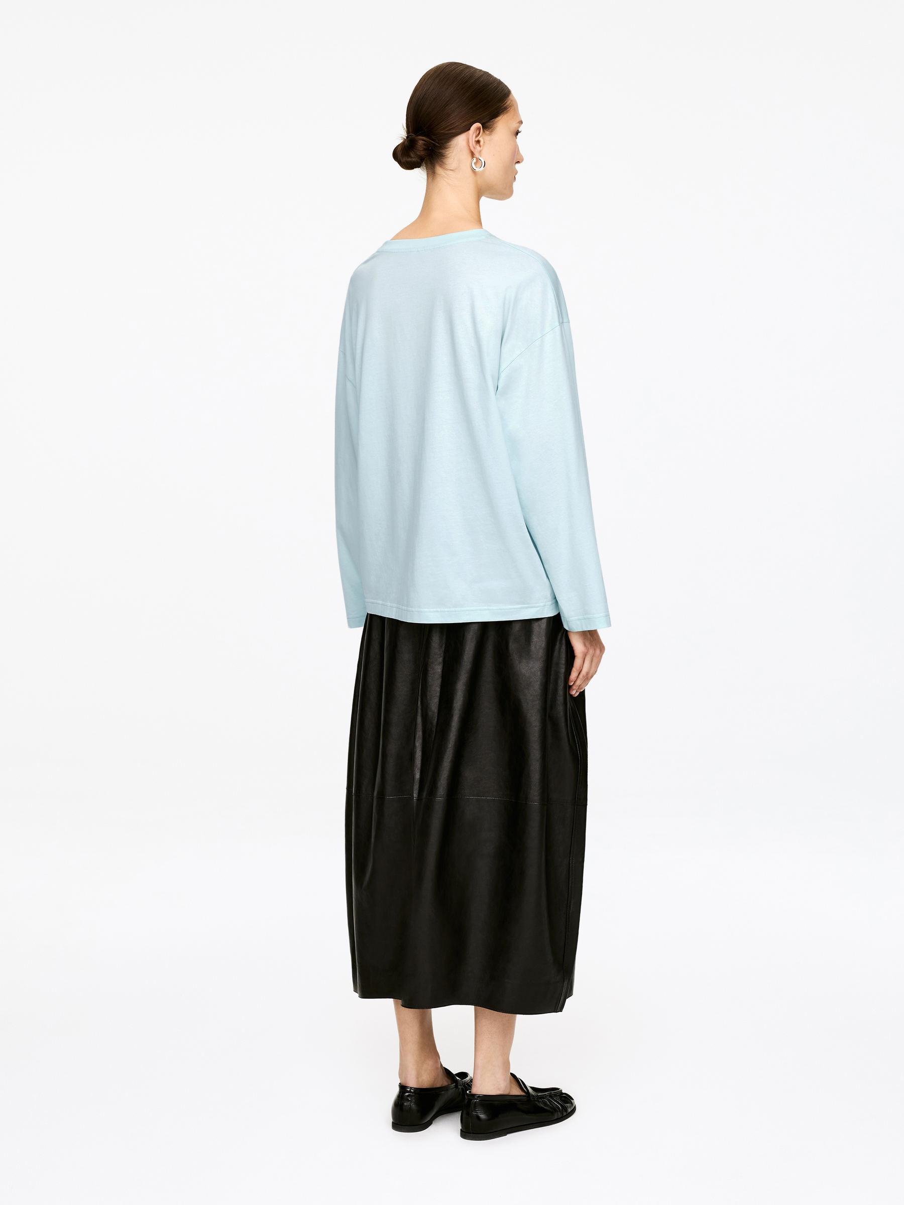 Oversized Long-Sleeve T-Shirt - Turquoise - Oversized - Women - StillMedia/Lookbook - 5