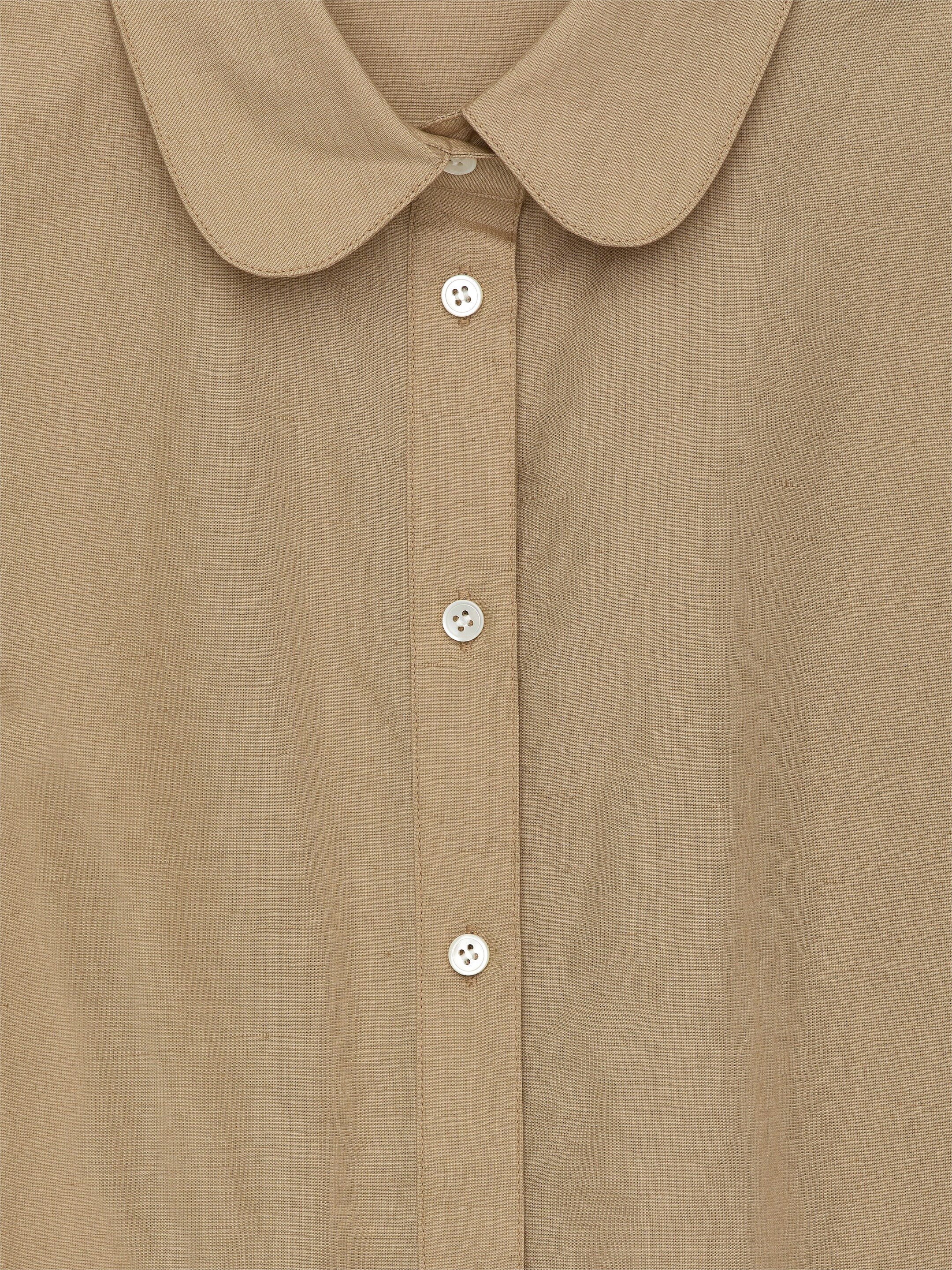 Blus med rundad krage - Beige - Regular fit - Women - StillMedia/DescriptiveDetail - 1