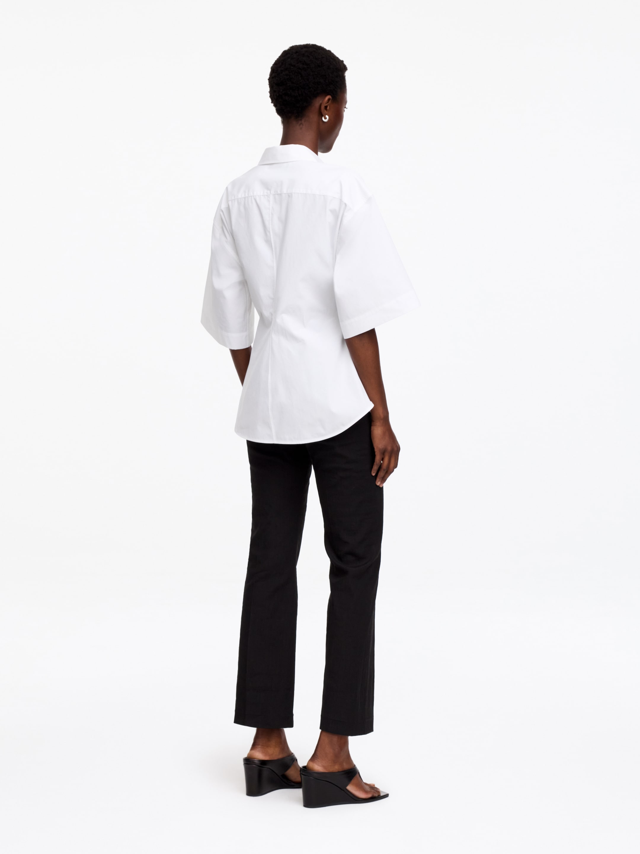 Camisa cruzada de algodón - Blanco - Corte ajustado - Women - StillMedia/Lookbook - 5
