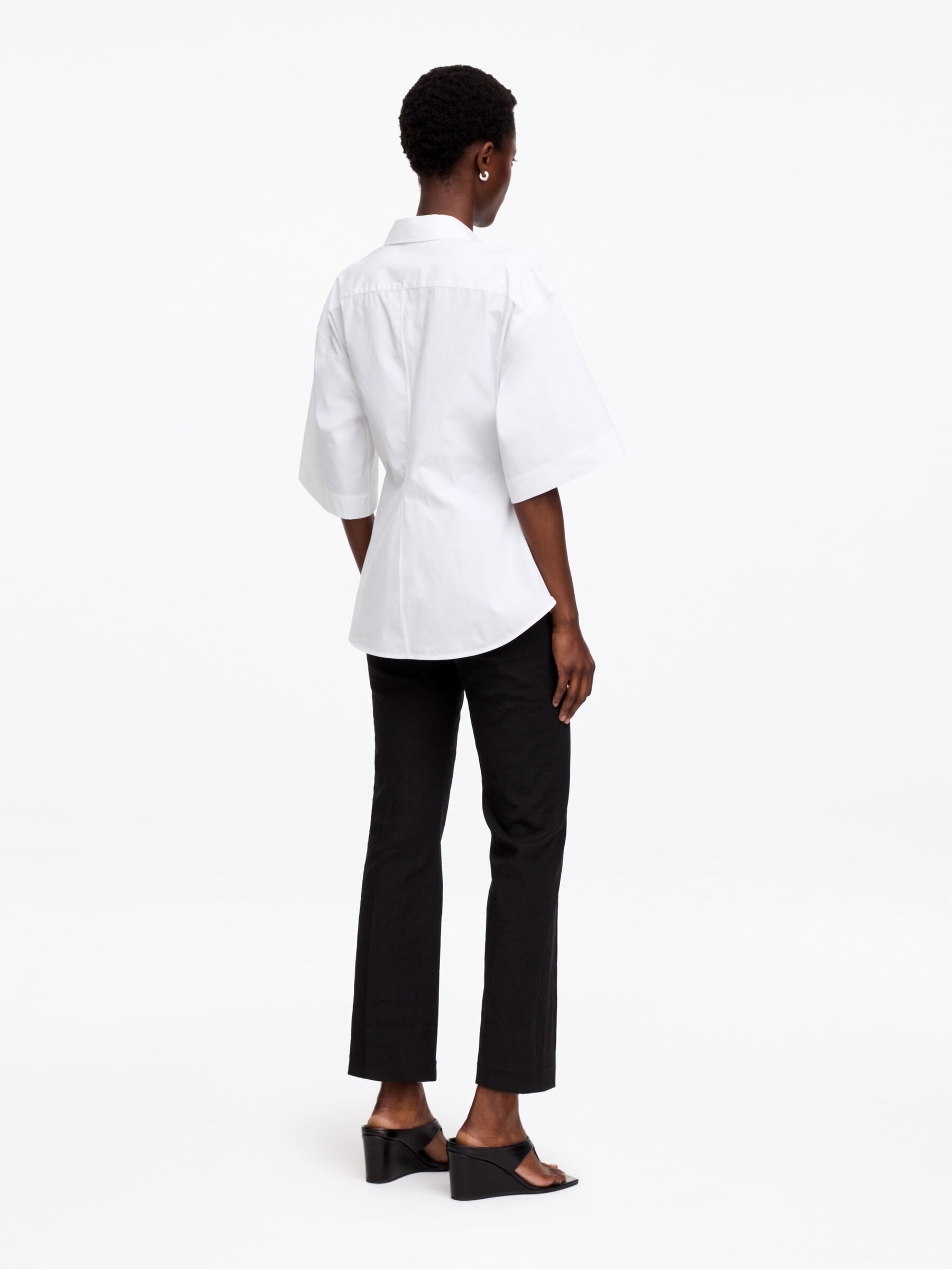 Cotton Wrap Shirt - White - Slim fit - Women - StillMedia/Lookbook - 5